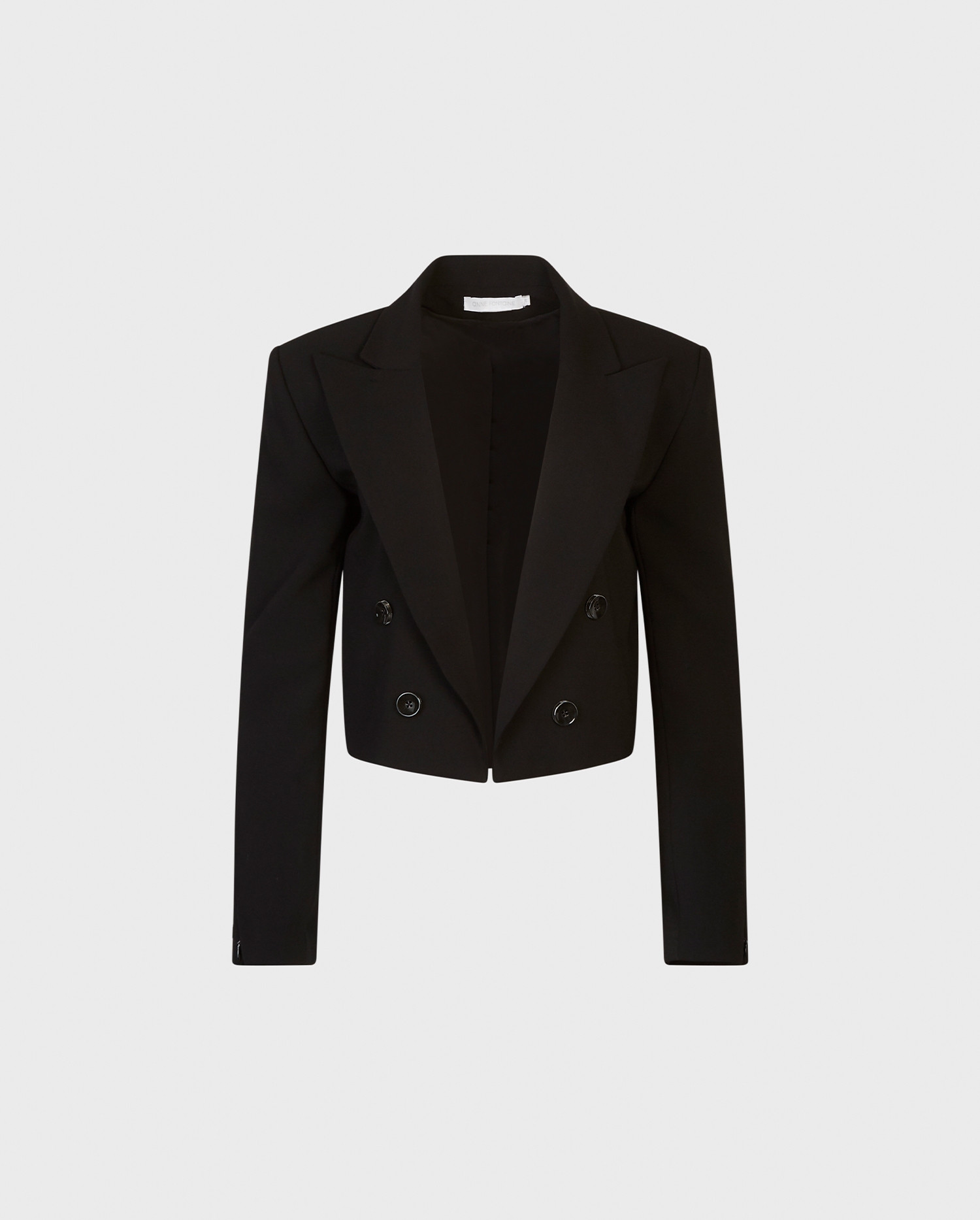 Discover The NADAR Boxy Cropped Crepe Blazer With a Notched Lapel and Structured Shoulders