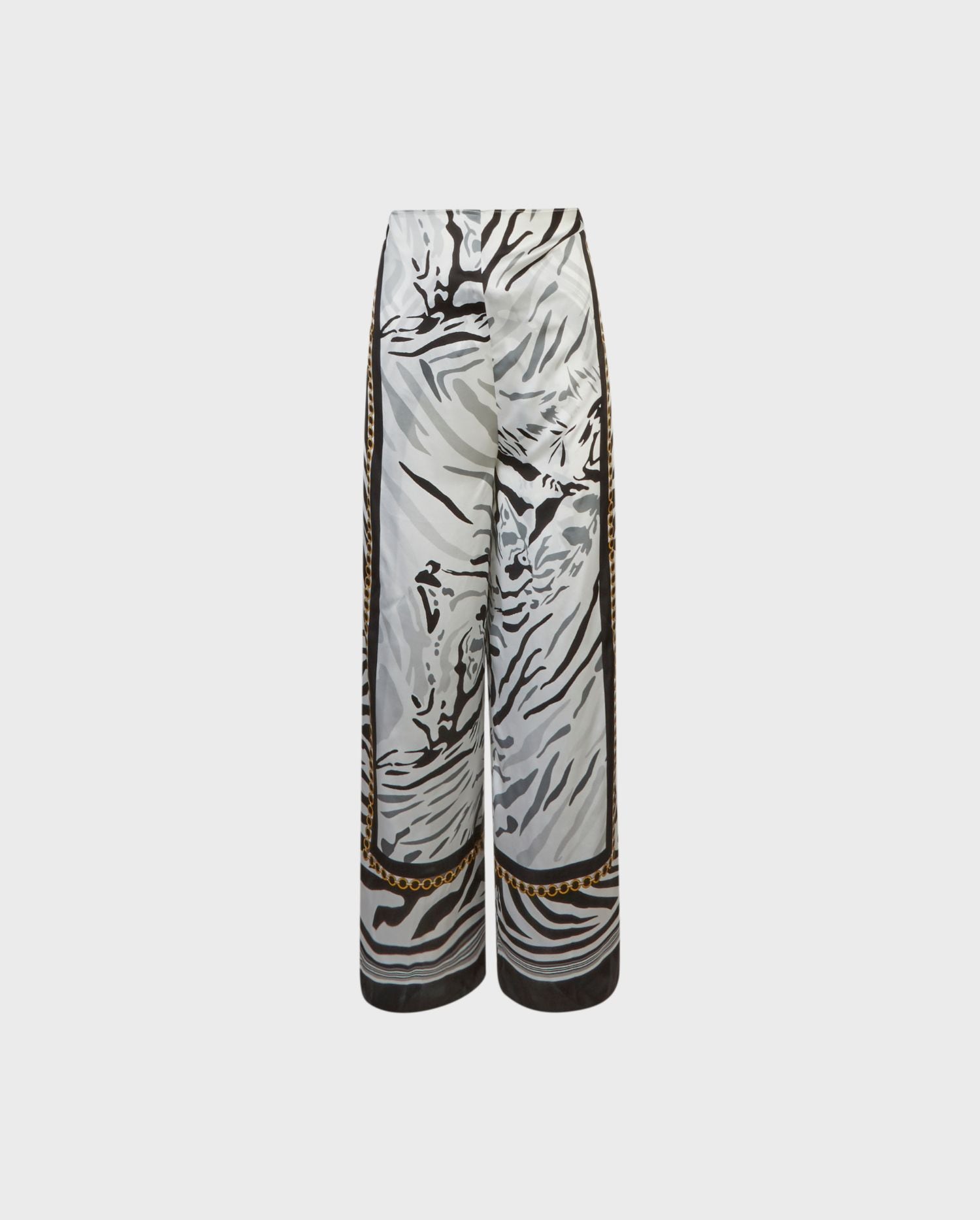 Disocver the OC Black and White Silk Tie Waist Pants