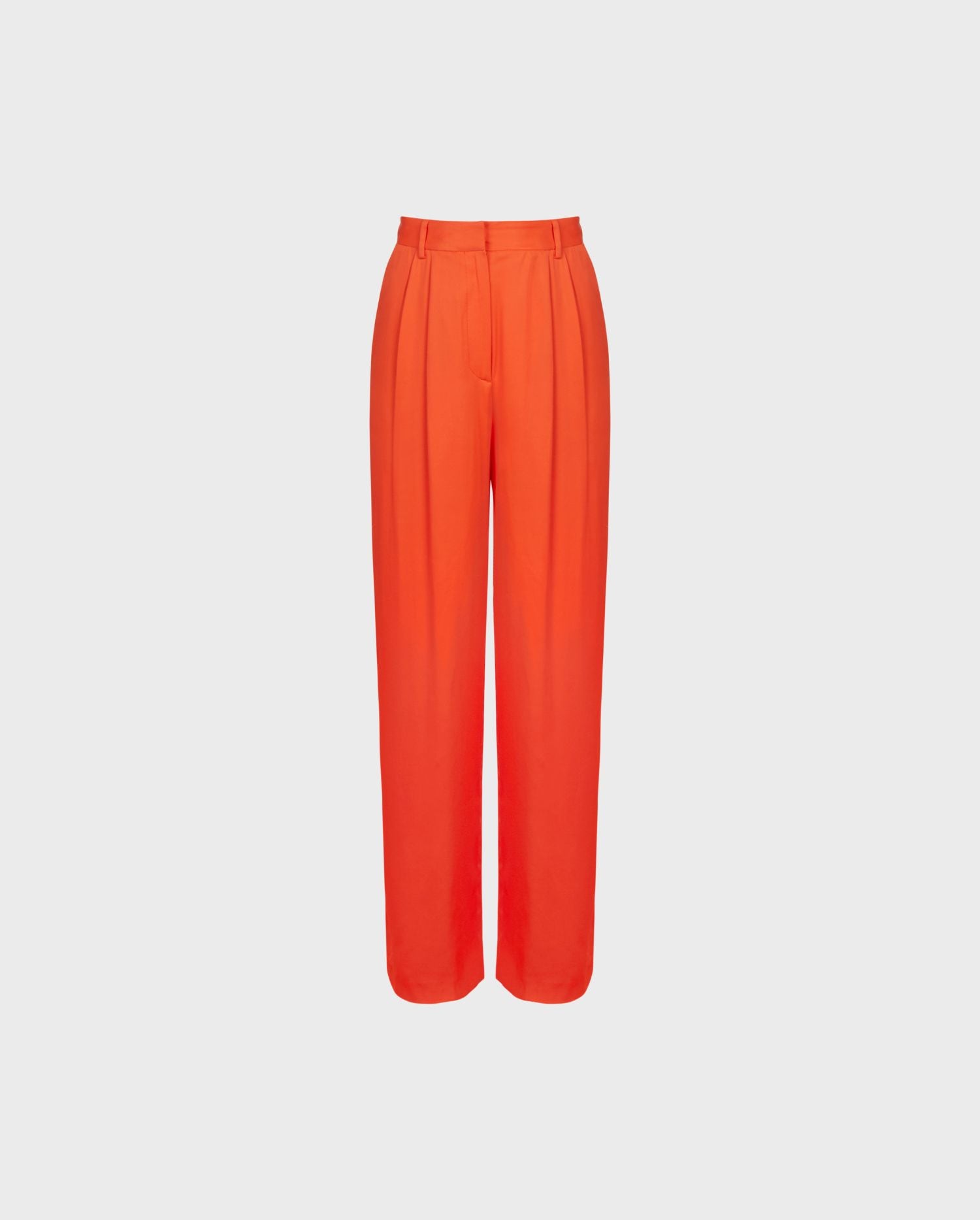 Discover the OKINA Orange Oversized Crepe Straight Leg Trouser Pant