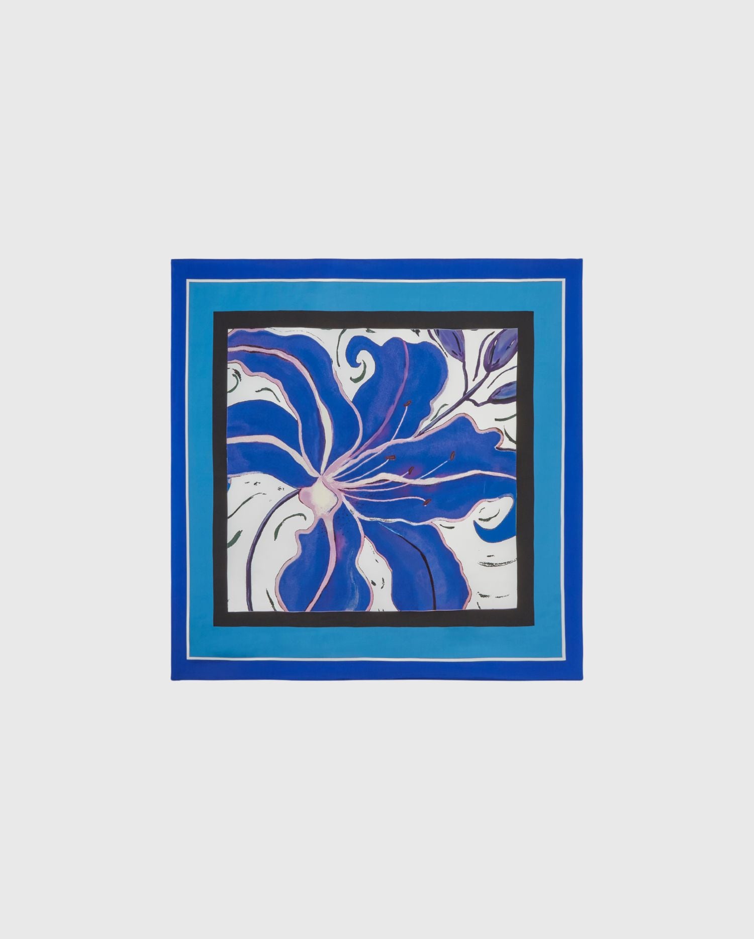 Discover the ORCHIDEA Blue Silk Floral Printed Scarf from ANNE FONTAINE