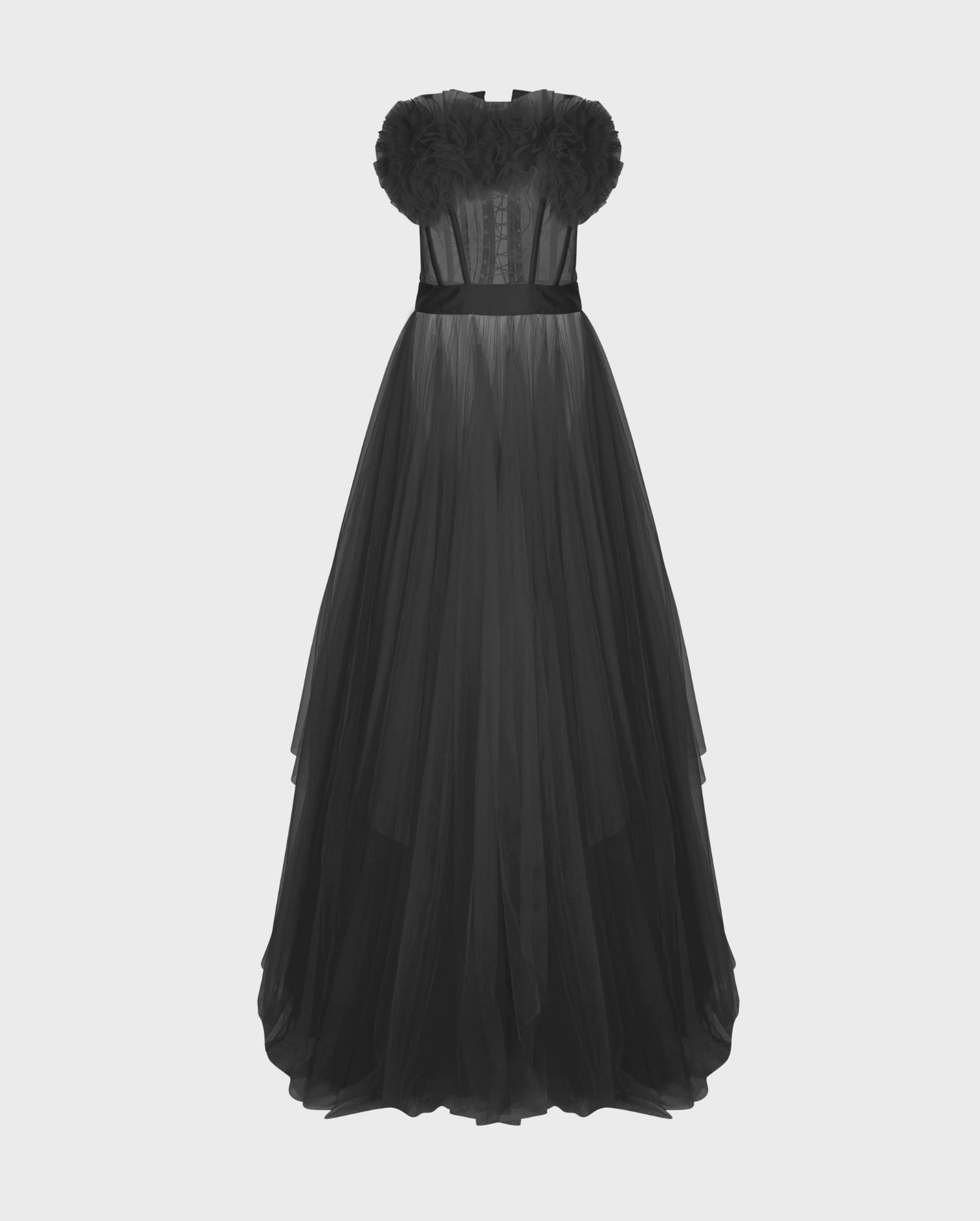 Discover the SIECLE Long strapless satin and tulle dress from ANNE FONTAINE