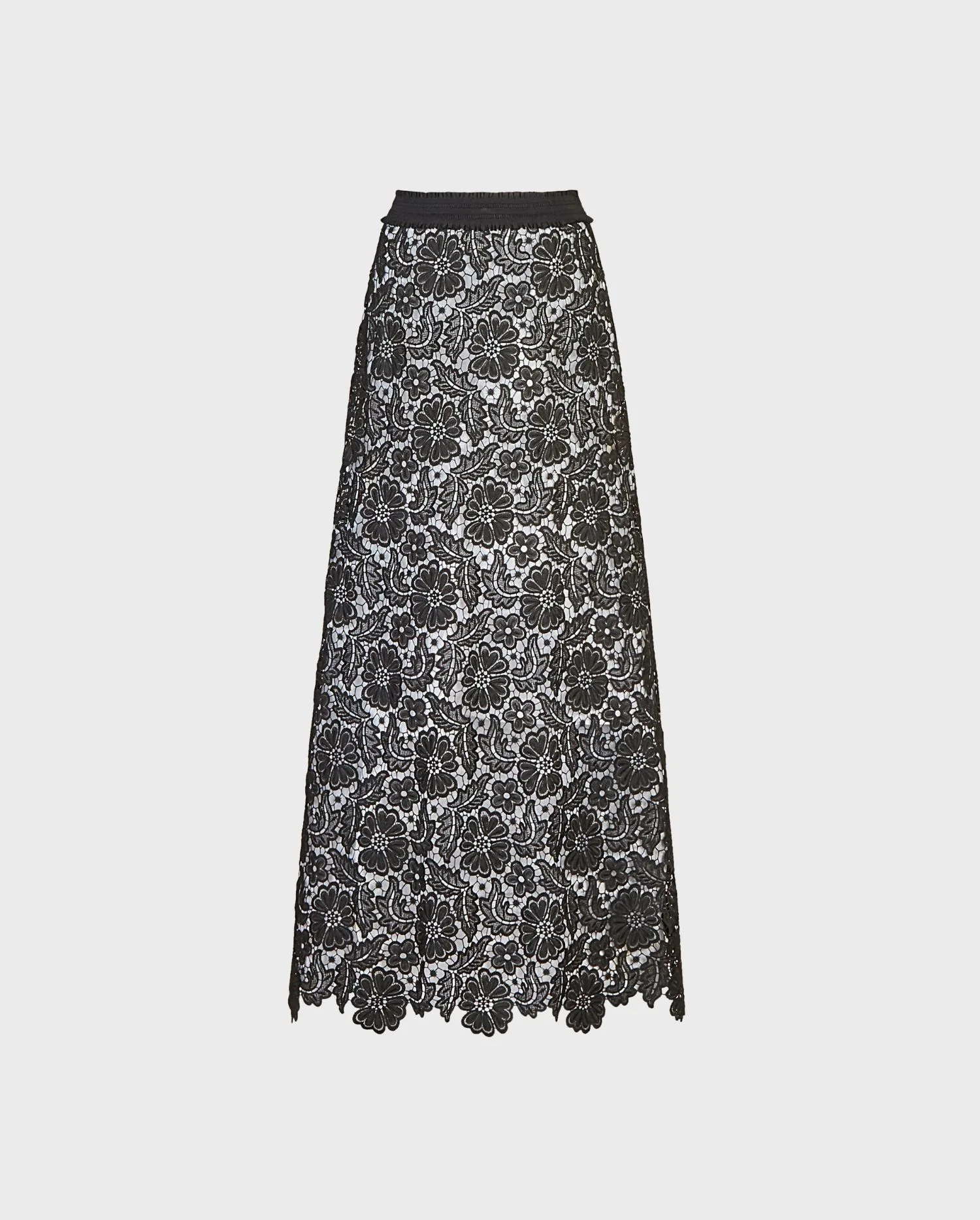 Discover the CAP Embroidered Black Floral Maxi Skirt  from ANNE FONTAINE