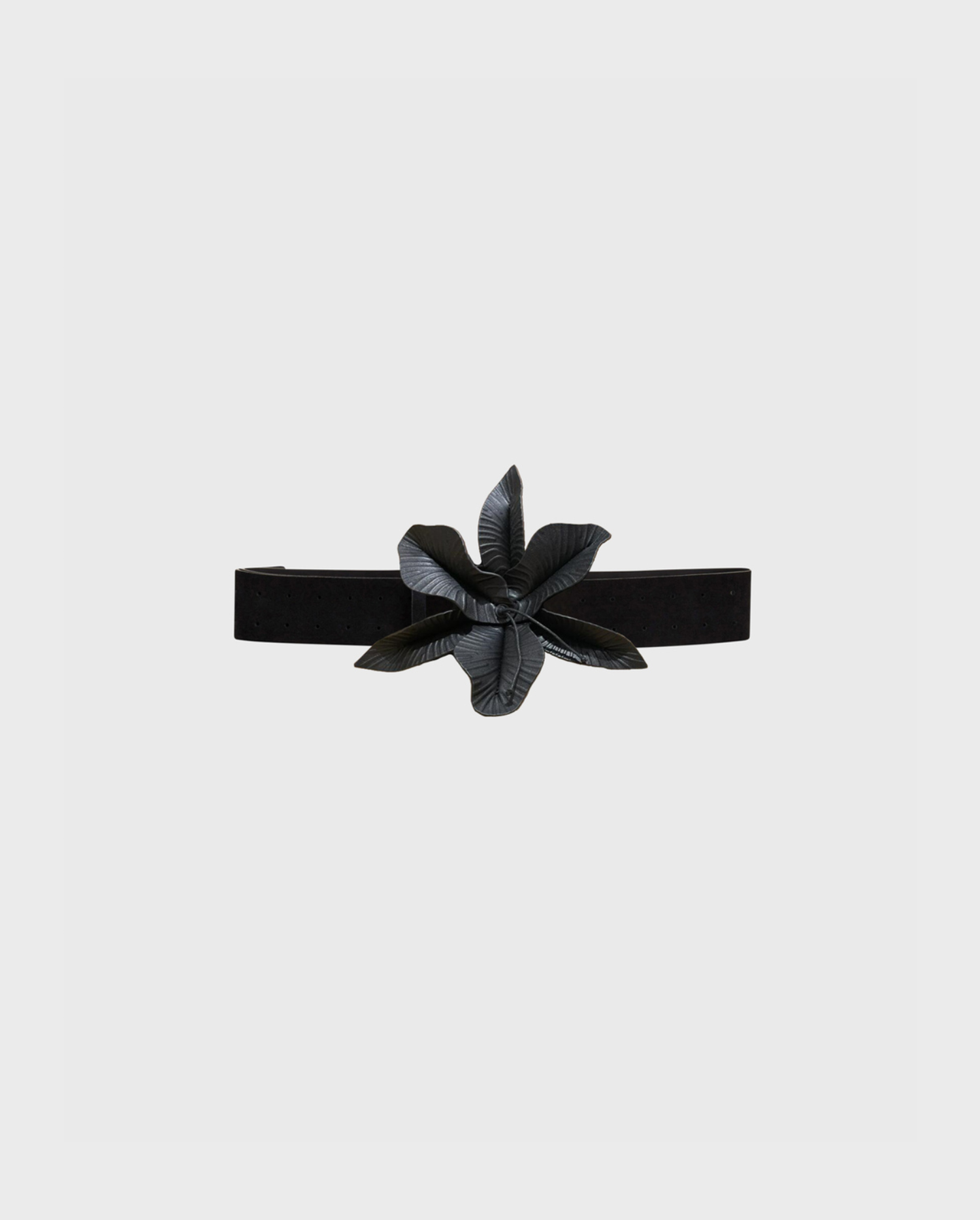 Discover the CARALA Black Leather Belt With Leather Flower from designer ANNE FONTAINE