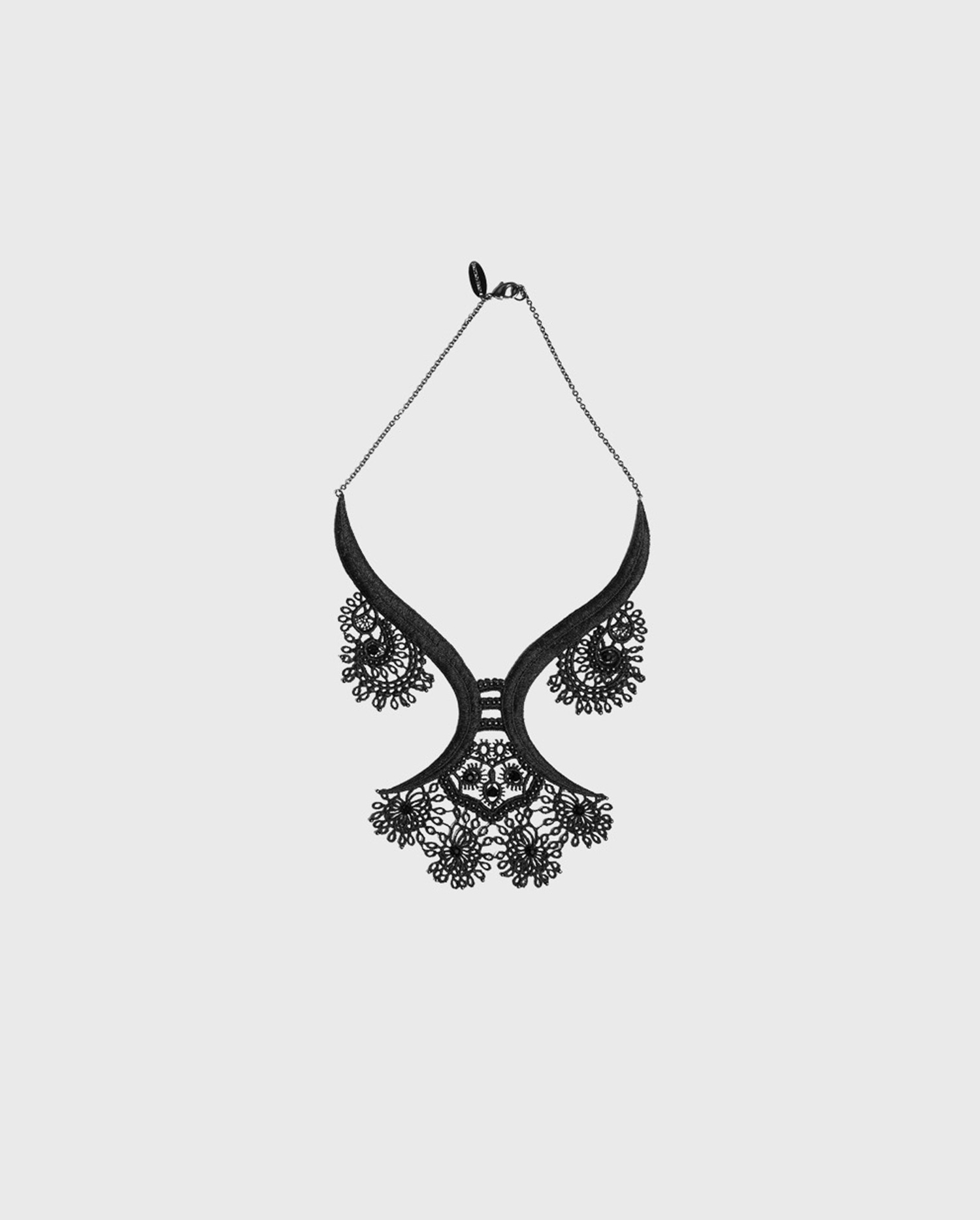 Discover the IVEN Black crochet lace necklace with beads from ANNE FONTAINE