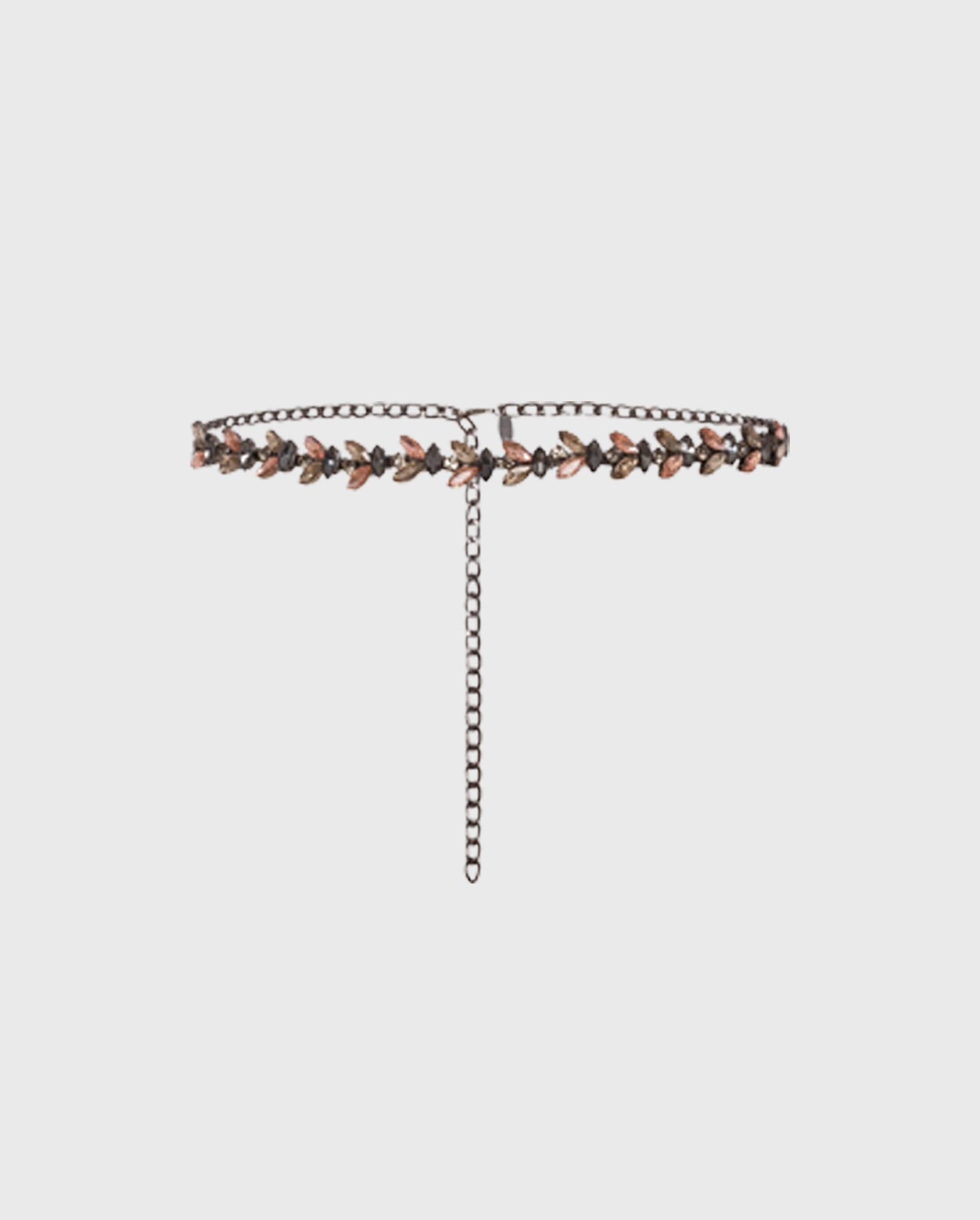 Discover the NEVO black and pink floral chain link belt from ANNE FONTAINE