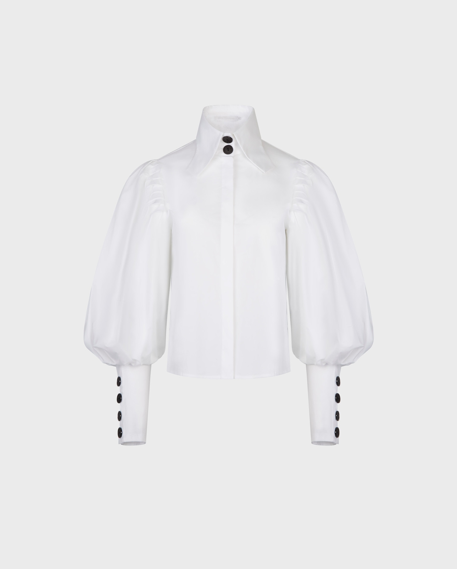 Discover the NOHANT white cotton shirt with black buttons from ANNE FONTAINE