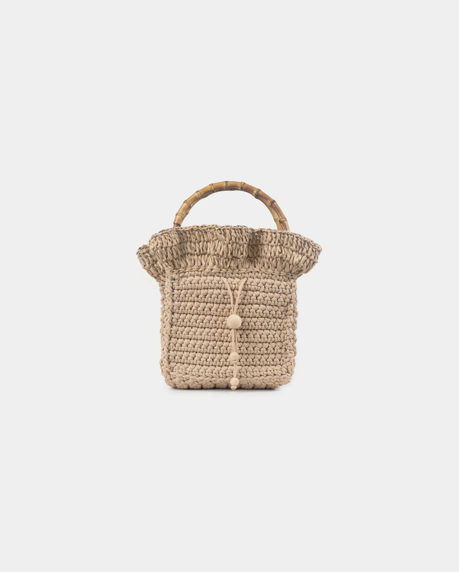 Discover the ODA raffia hand woven handbag with bamboo handles from ANNE FONTAINE