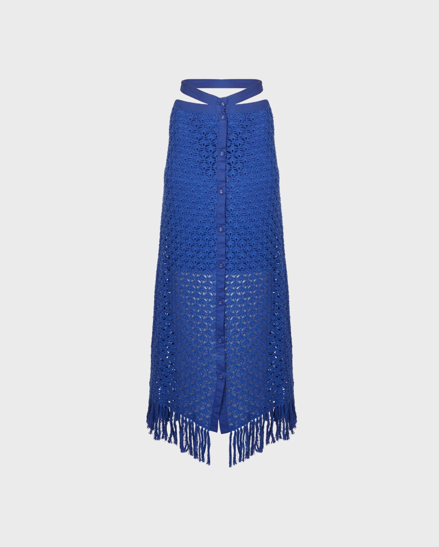 Discover the long length blue crochet maxi skirt PROVENCAL from designer ANNE FONTAINE