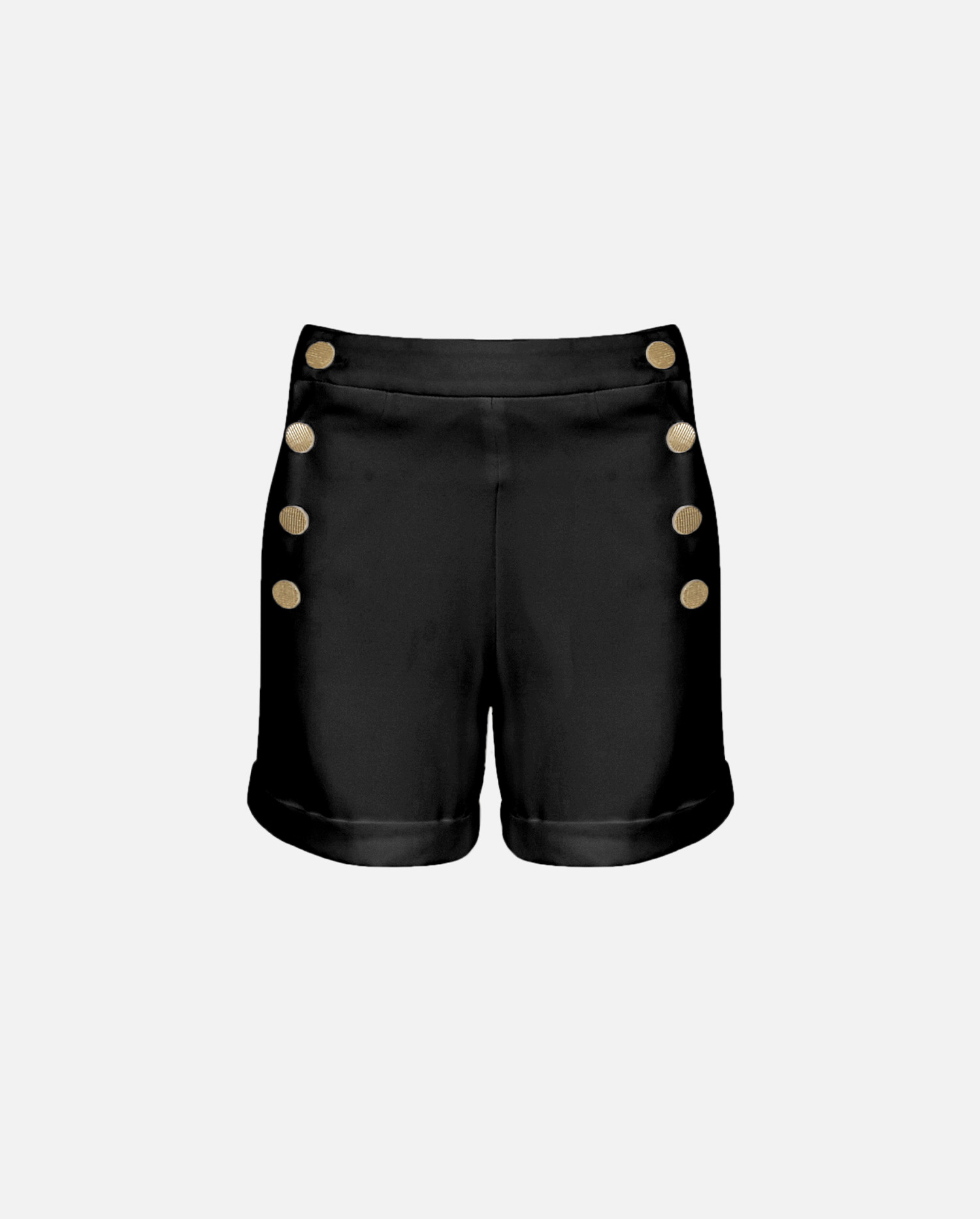 Discover the ROSARIO Black Short With Gold Button Details from ANNE FONTAINE