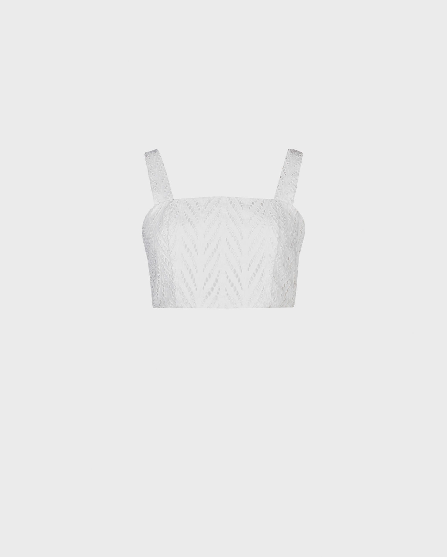 Discover the SUN White Cropped Eyelet Top from ANNE FONTAINE