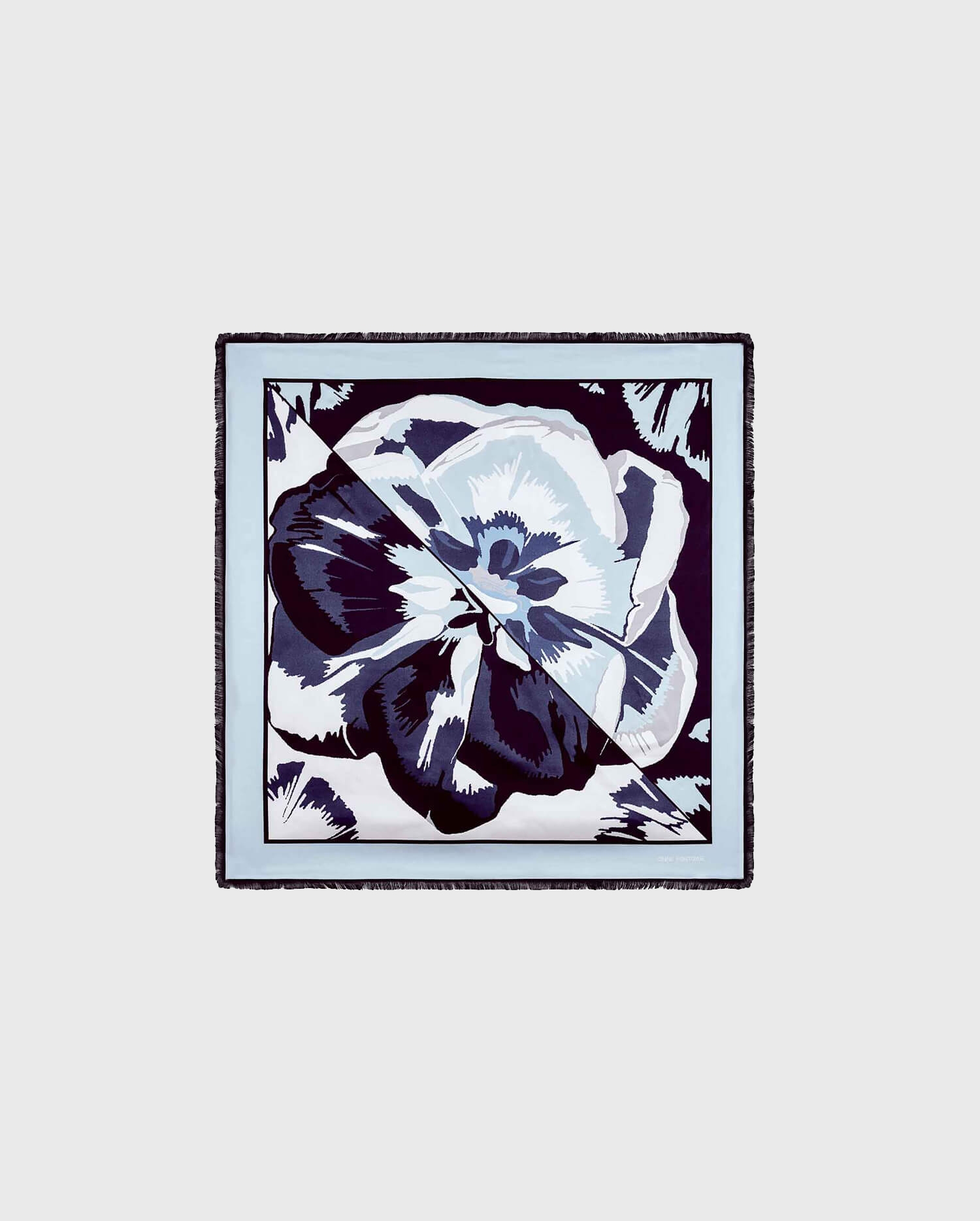 Discover the TAHO Blue Square Silk Scarf from ANNE FONTAINE