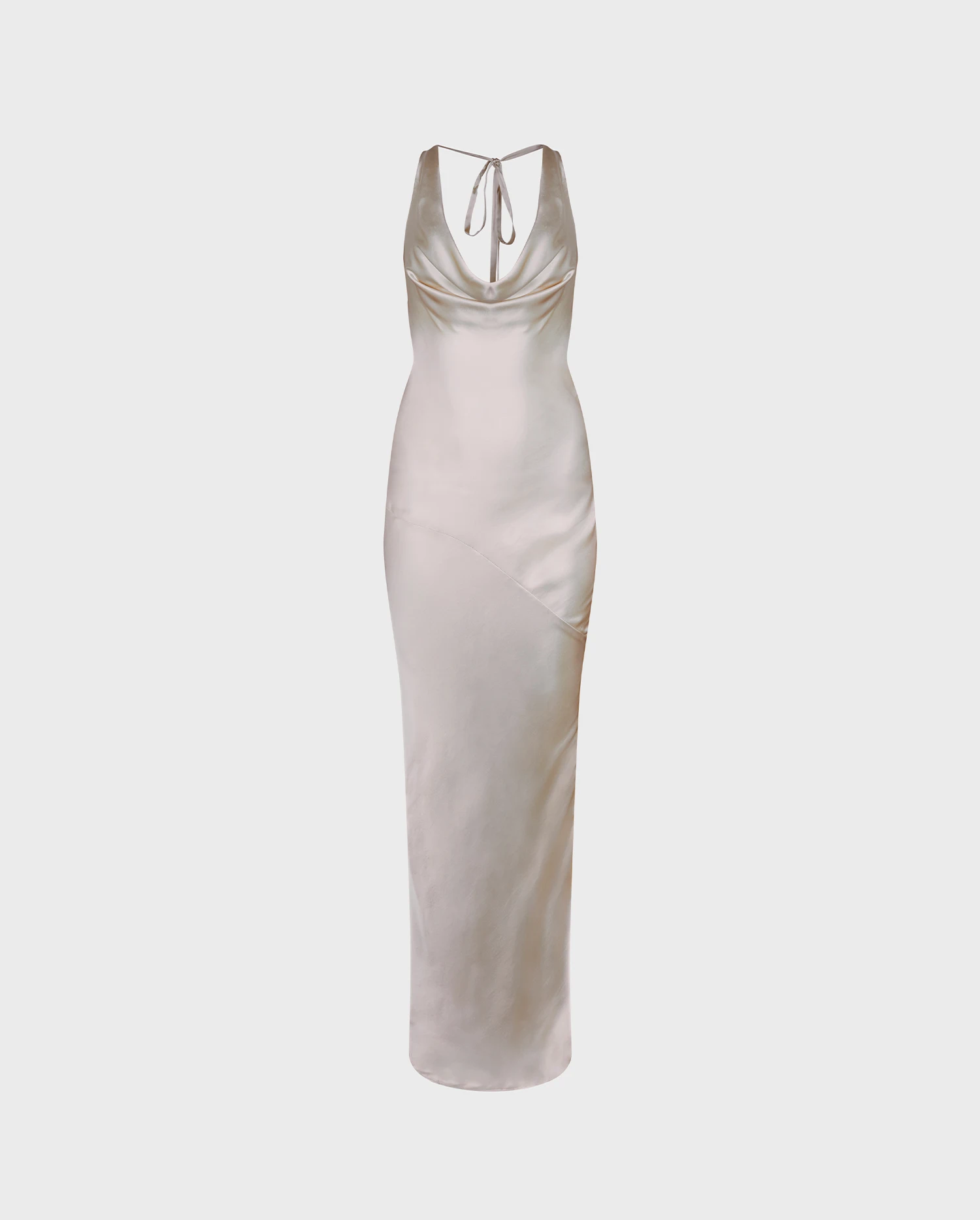 Discover the ART Beige Long Length Straight Column Dress With Cowl Neck from ANNE FONTAINE