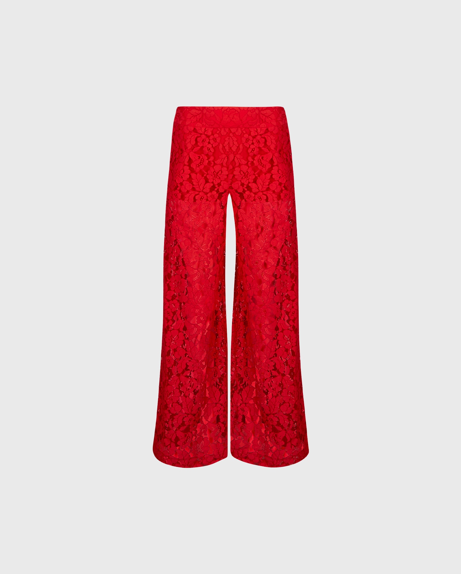 Discover the AURORE Red Sheer Lace Wide Leg Pant from designer ANNE FONTAINE