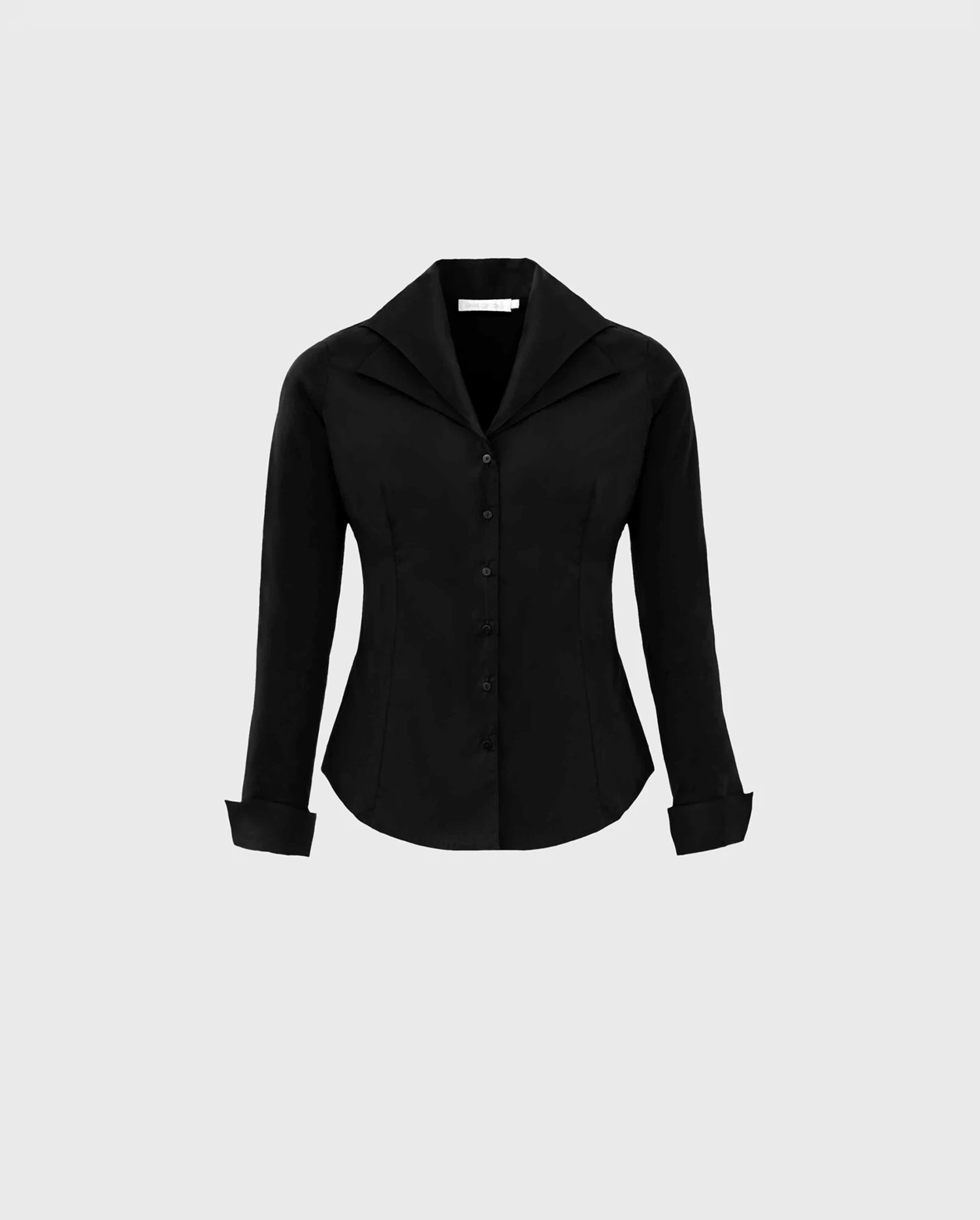 Discover the CHRISTIE Black Long Sleeved Double Collared T-Blouse from designer ANNE FONTAINE