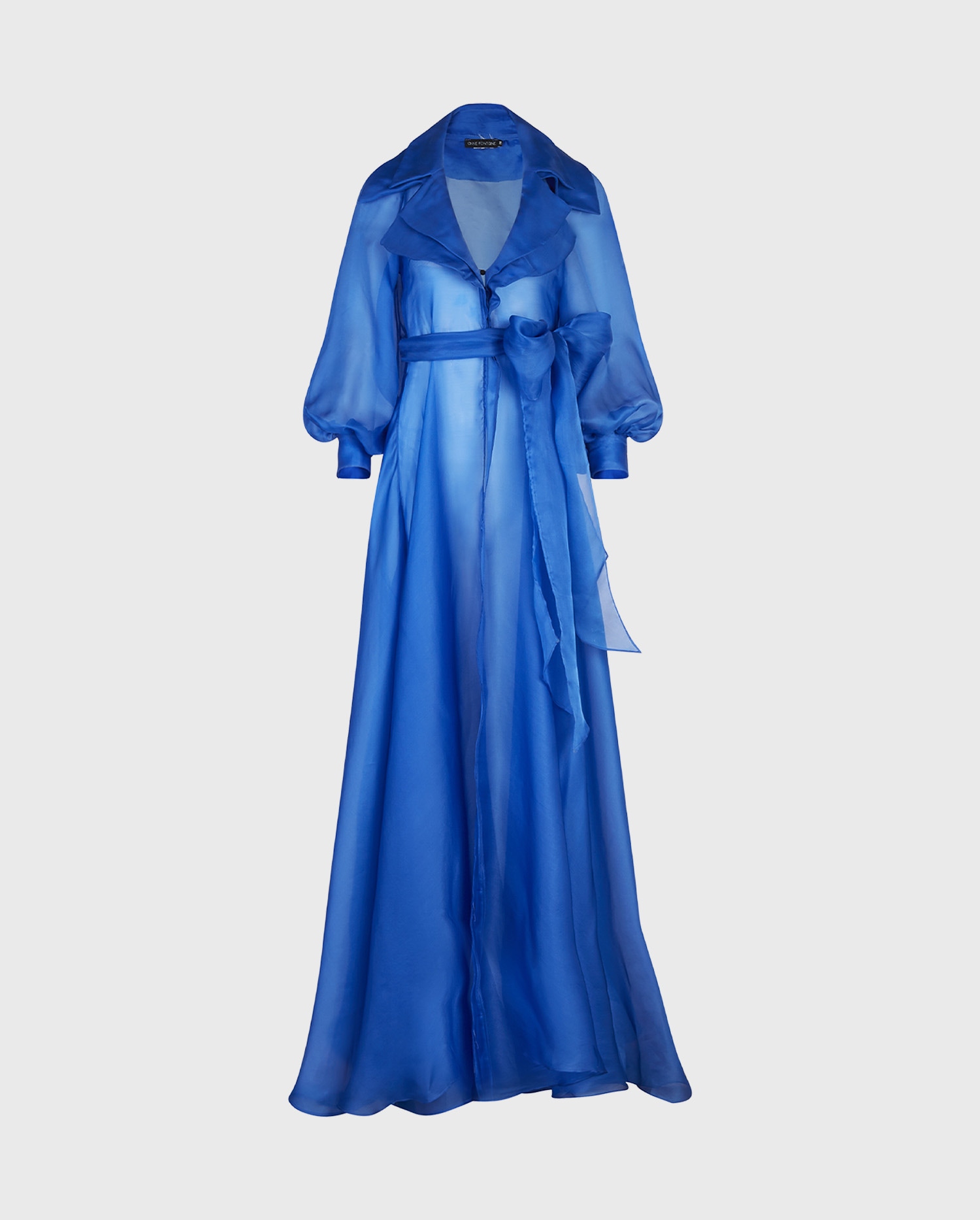 Discover the ICONE Blue Full Length Silk Jacket With Fitted Bodice from ANNE FONTAINE