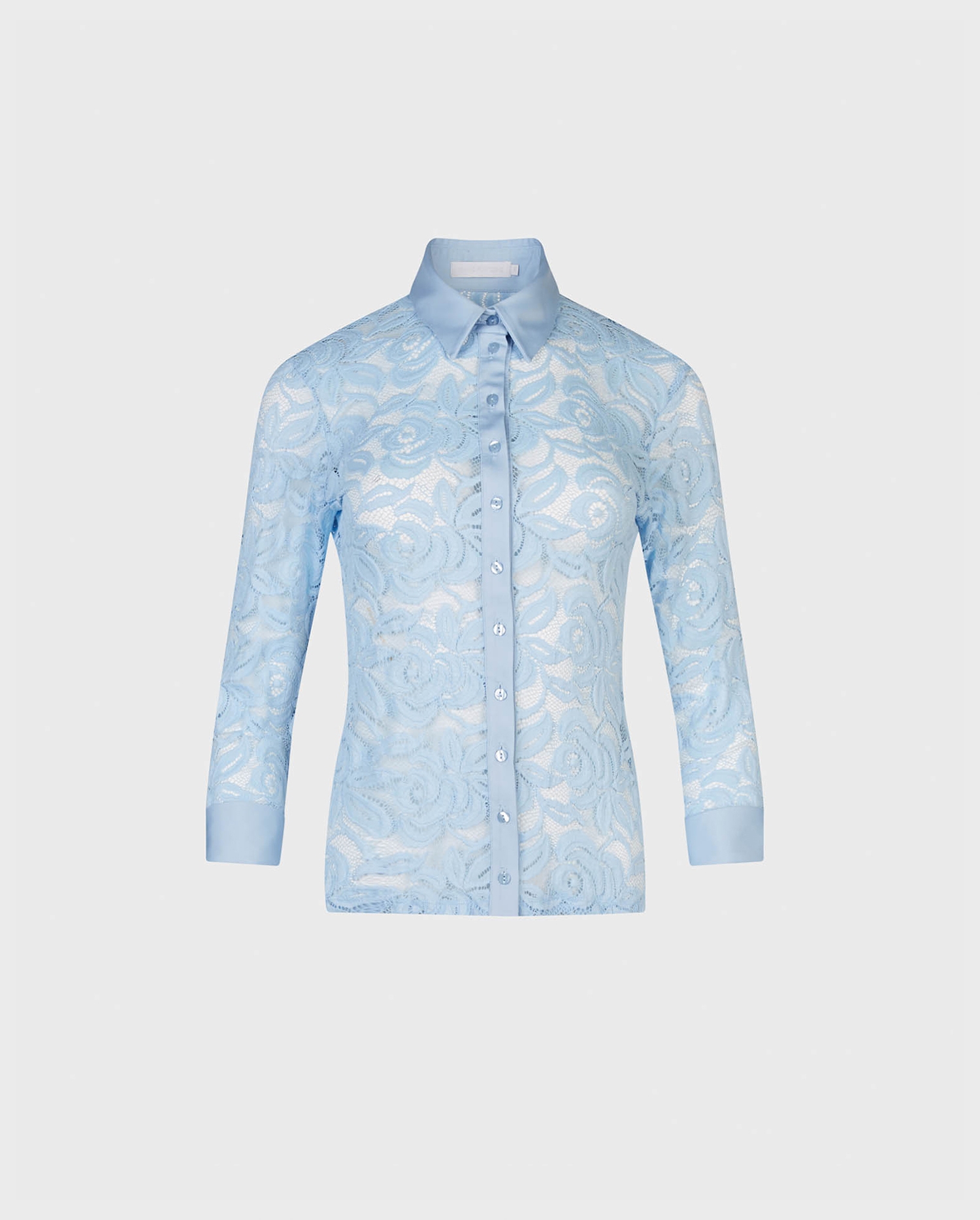 Discover the NAHIA Riviera Blue 3/4 Sleeve Lace Shirt from ANNE FONTAINE