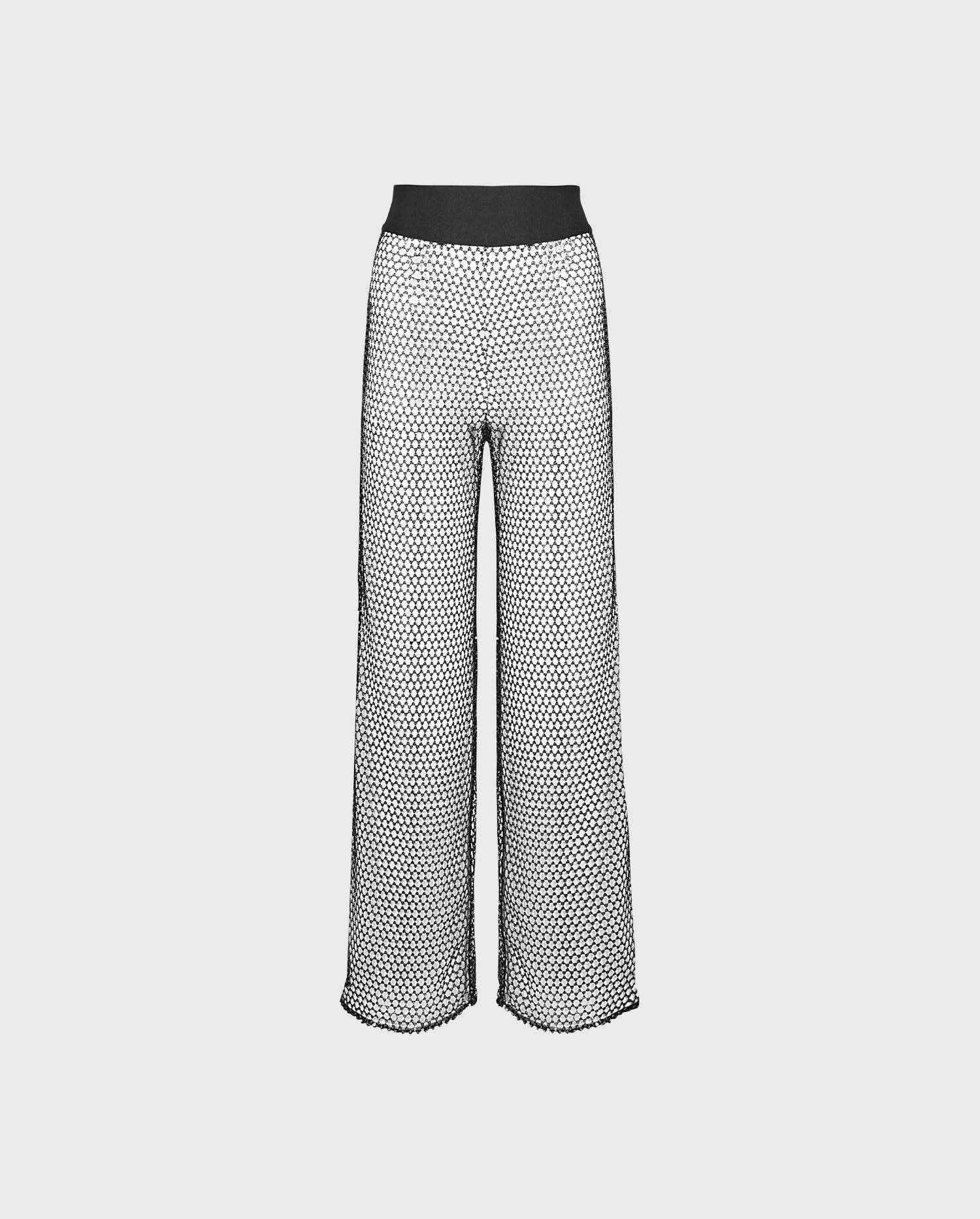 Discover the STUDIO Black Mesh Wide Leg Pant With Sequins from ANNE FONTAINE