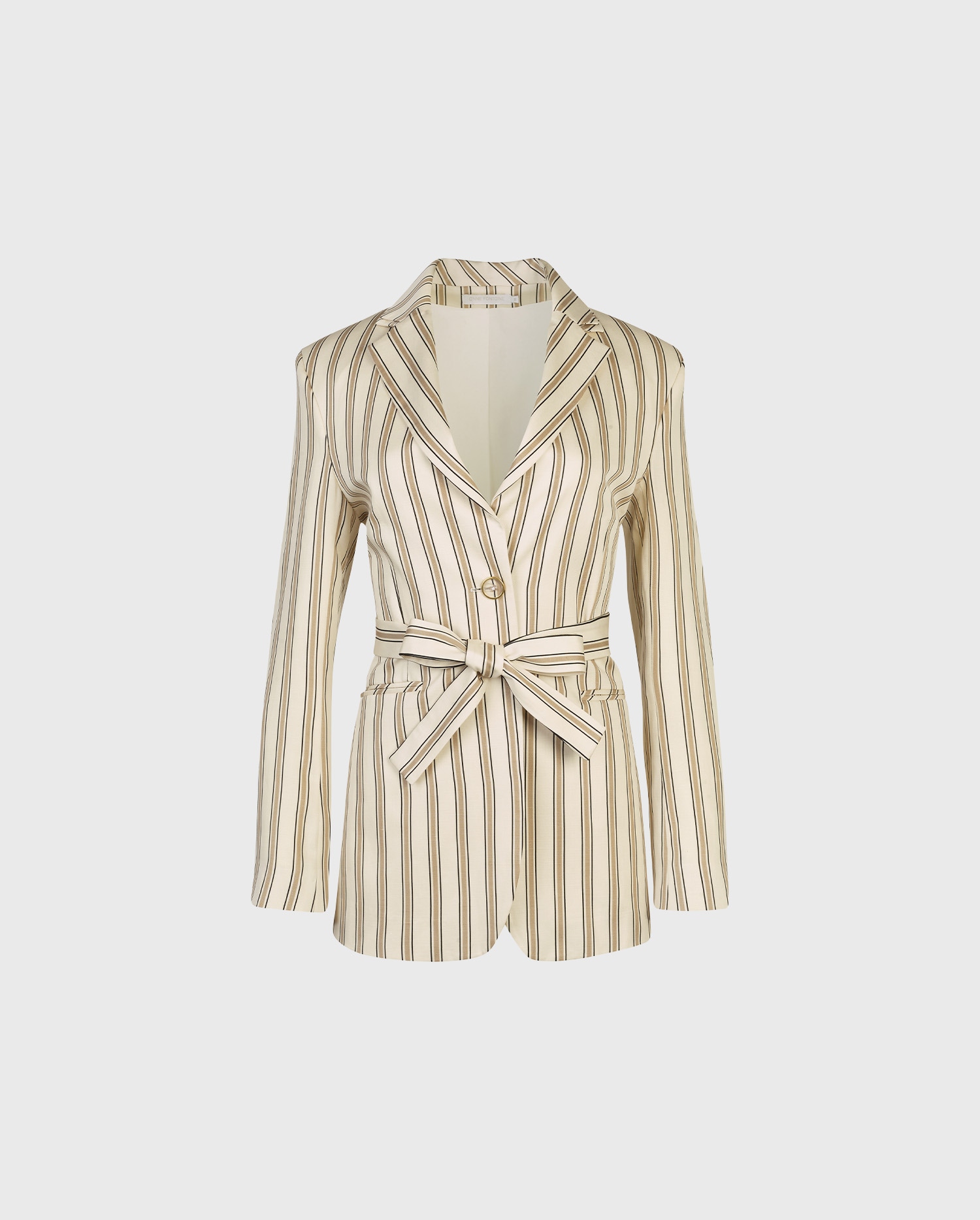 Discover the SUD Beige Striped Oversized Open Linen Blazer from ANNE FONTAINE