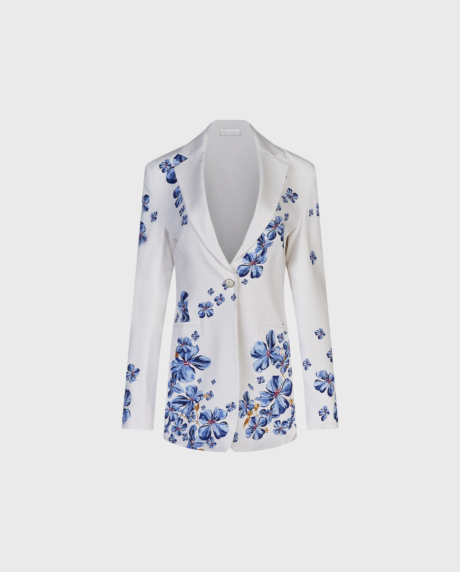 Discover the YARA White Blue Floral Print Long Blazer from designer ANNE FONTAINE