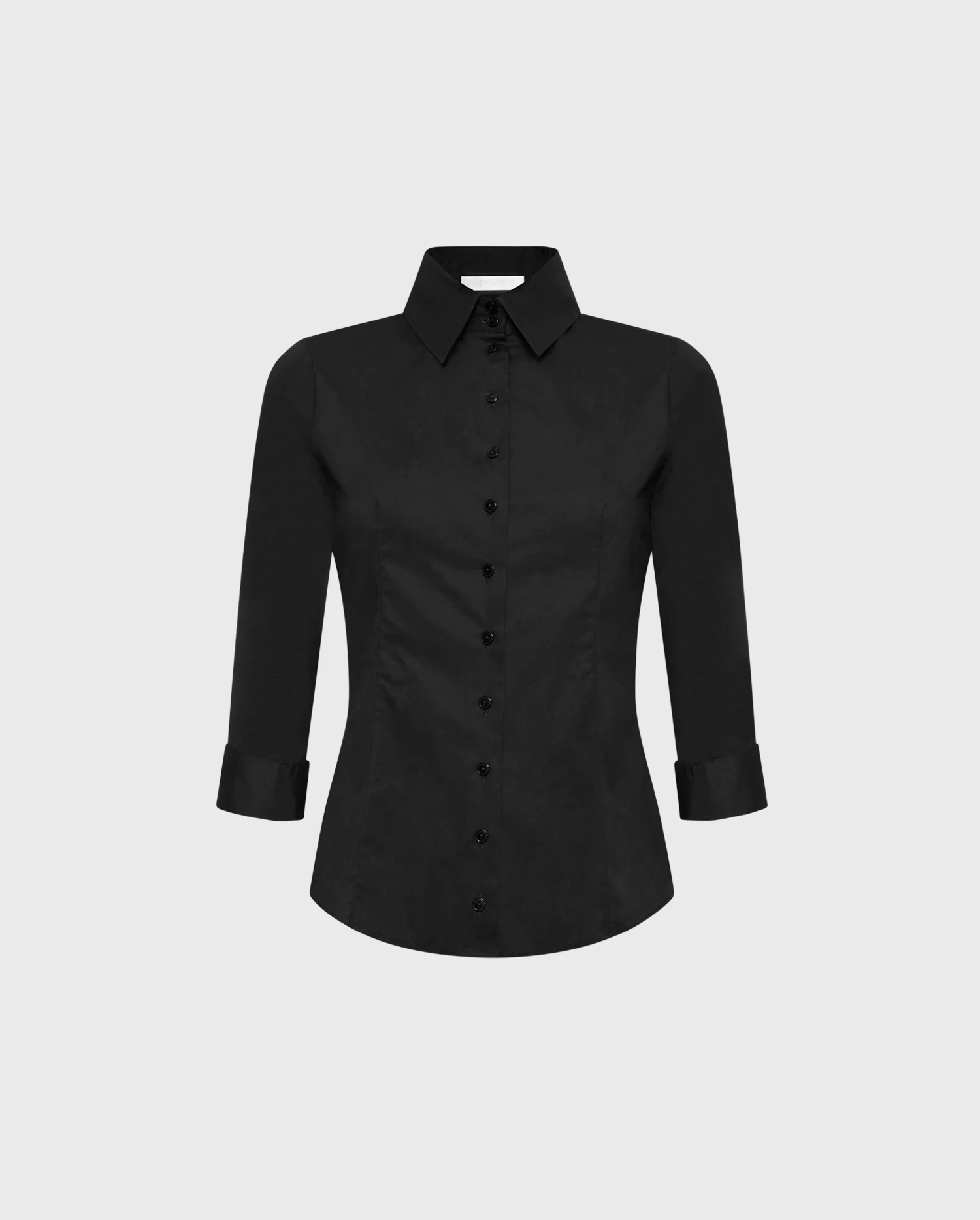 Discover the CONNIE Black 3/4 Sleeve T-Blouse With Swallow Cuffs from designer ANNE FONTAINE