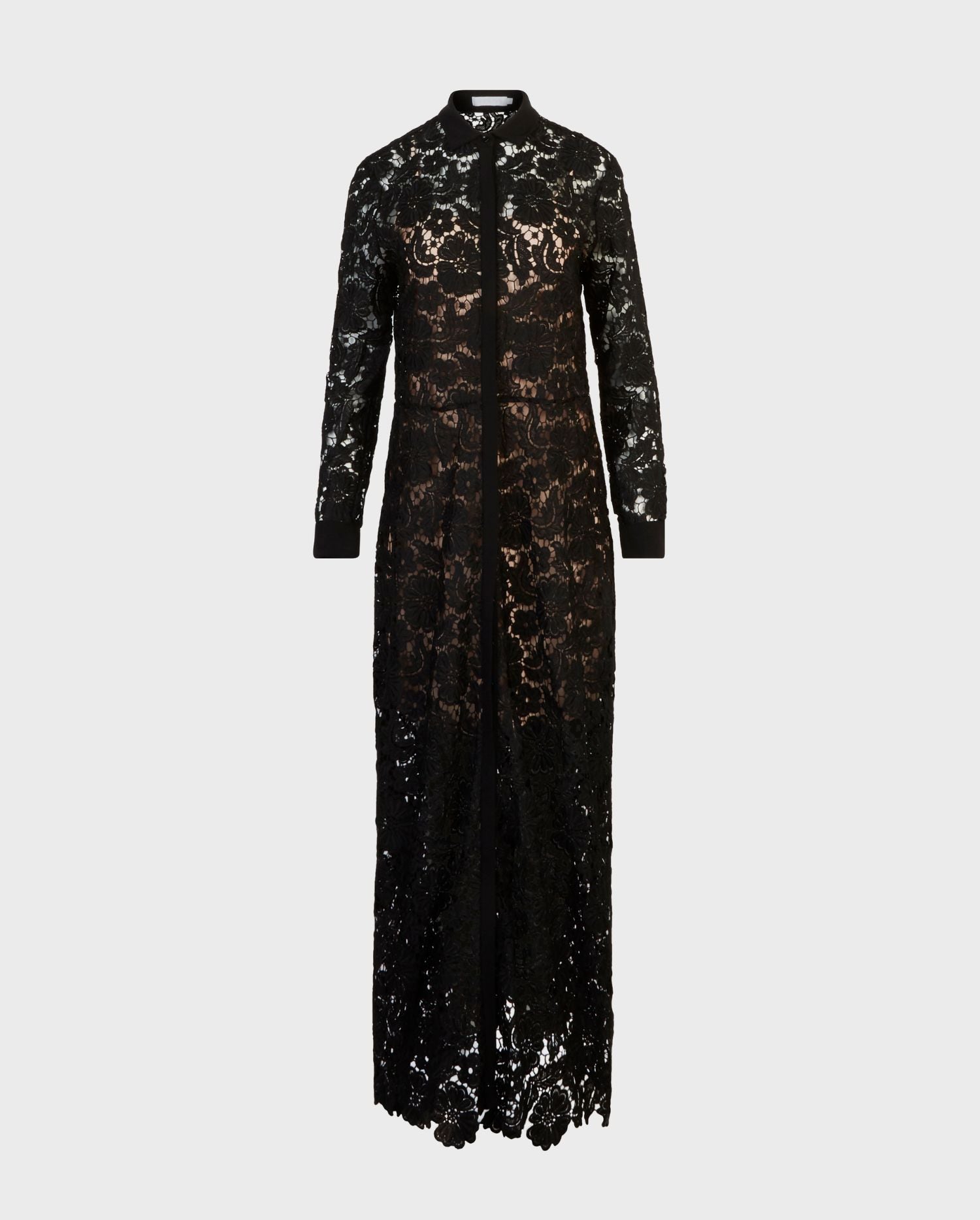 Discover the VIOLETA Semi-sheer Floral Lace Long Dress from designer ANNE FONTAINE