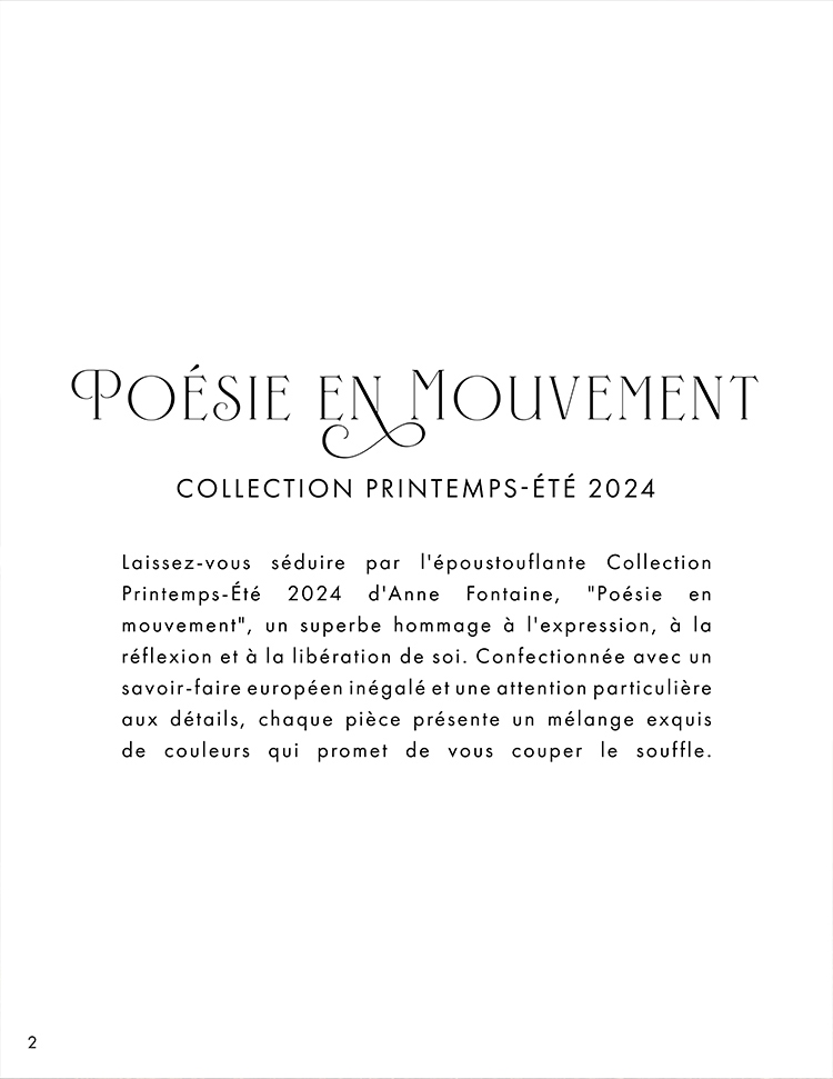 Découvrez la collection Printemps-Été 2024 d'ANNE FONTAINE