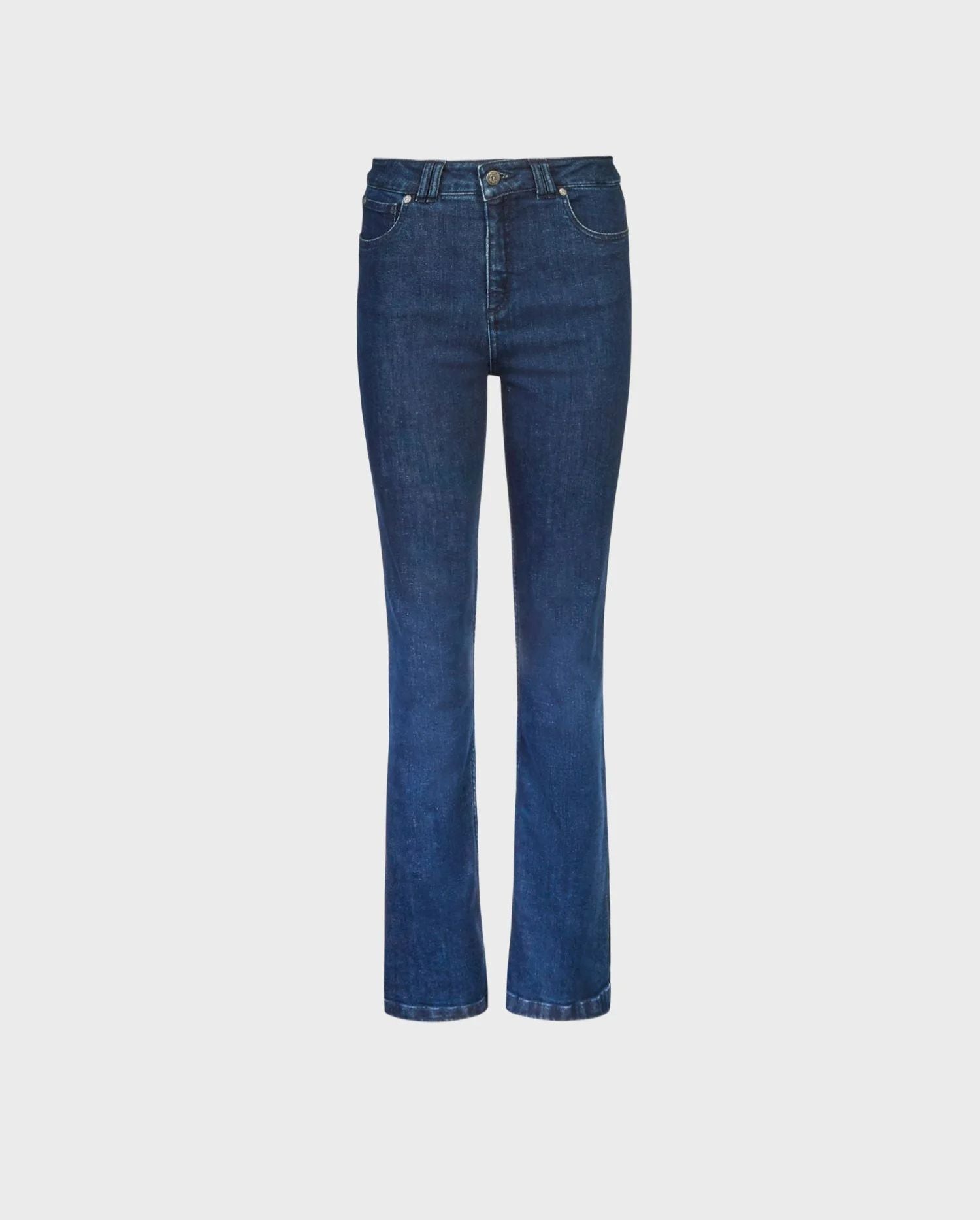 Discover the Nabi Dark Wash Stretch Denim Jeans With Button Snap Details from designer ANNE FONTAINE