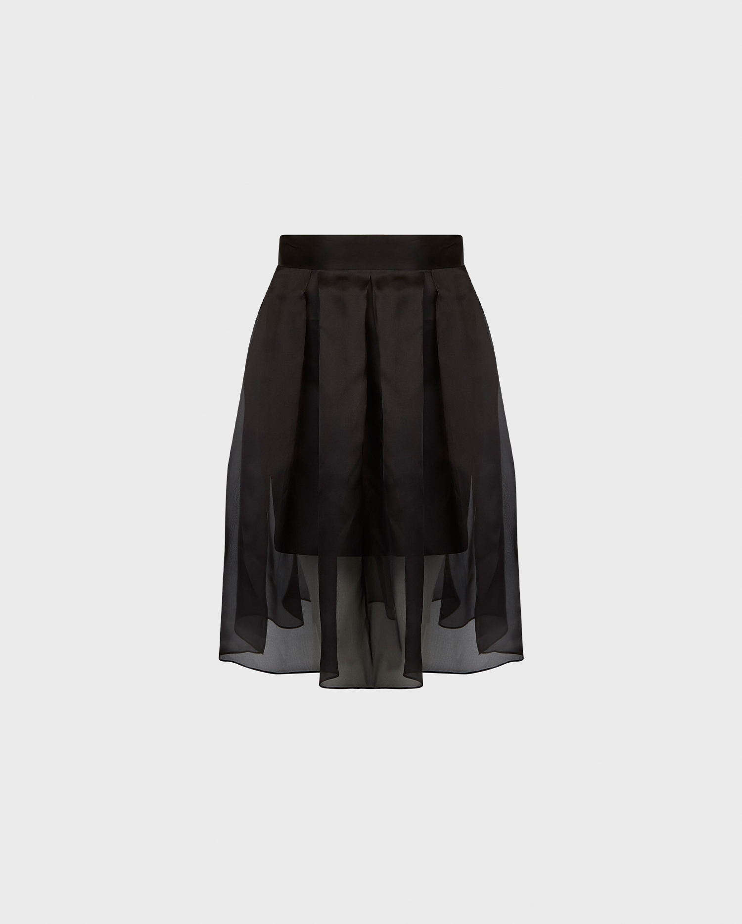 Shop the Black Avi Inverted High-Waisted Silk Organza Skirt from designer Anne Fontaine