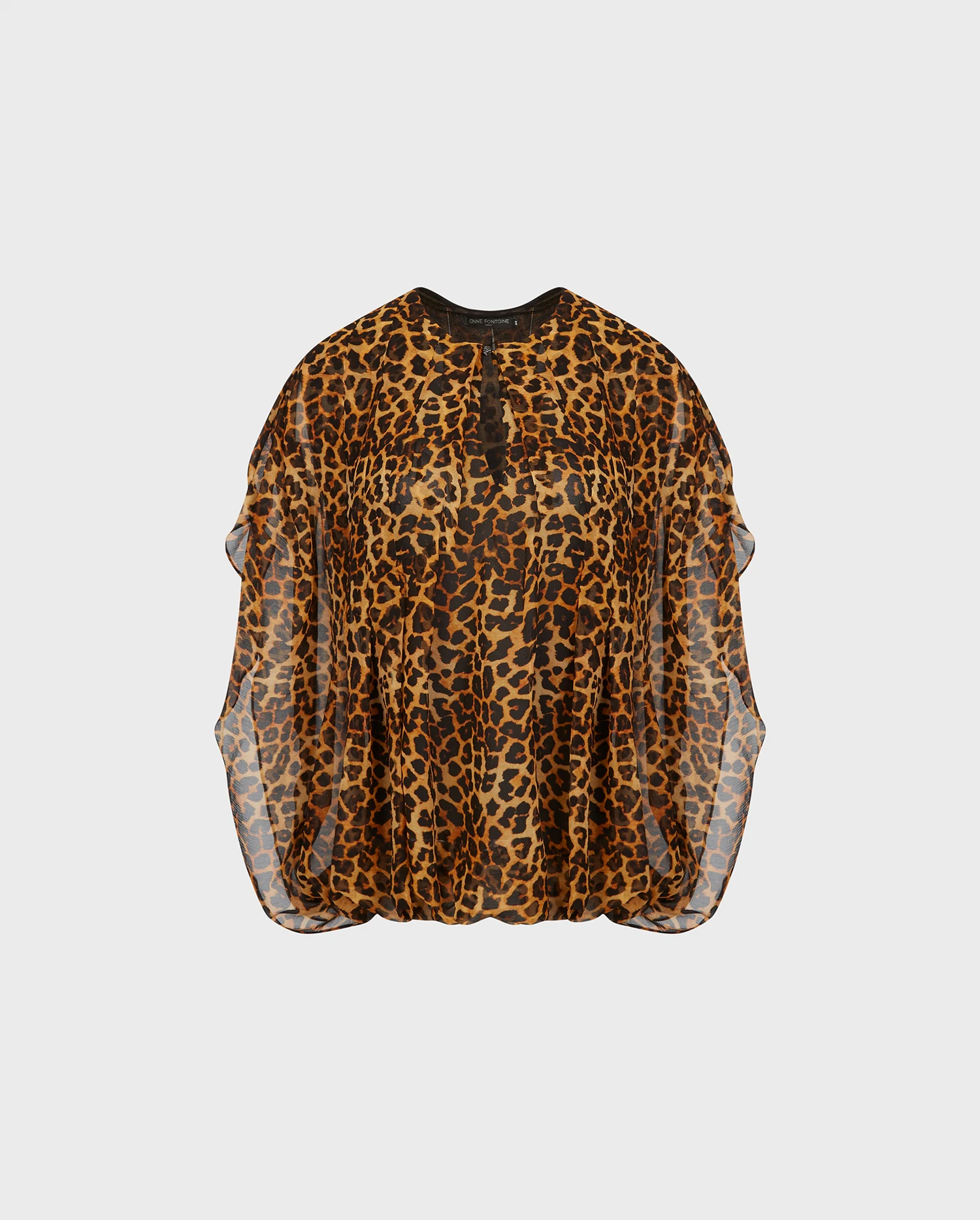 Discover the Cabaret Leopard Silk Blouse With Front Bodice Pleats from designer ANNE FONTAINE