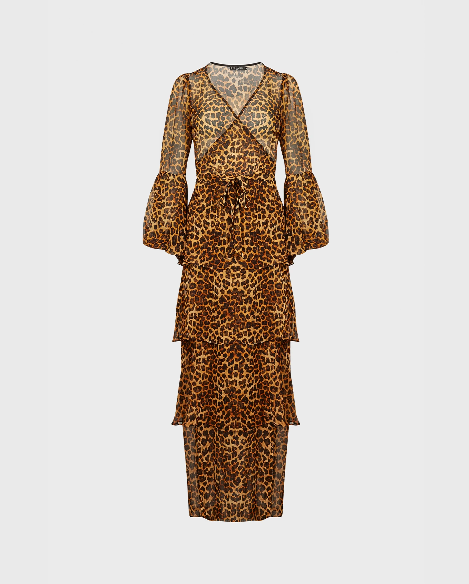 Discover the Cancan Leopard Print Silk Sheer Wrap Dress from designer ANNE FONTAINE