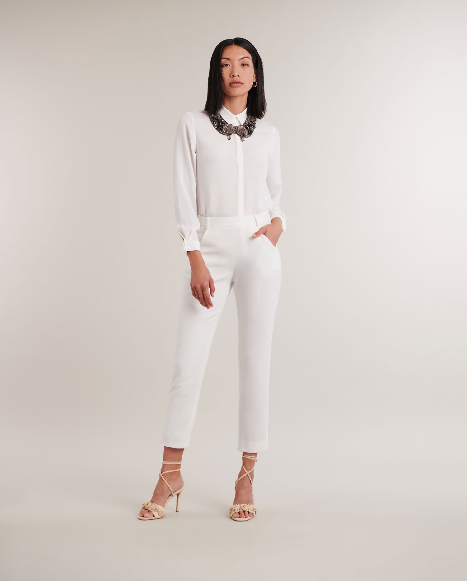 Discover the Cerise White Lightweight Ankle-Length Pant from designer ANNE FONTAINE