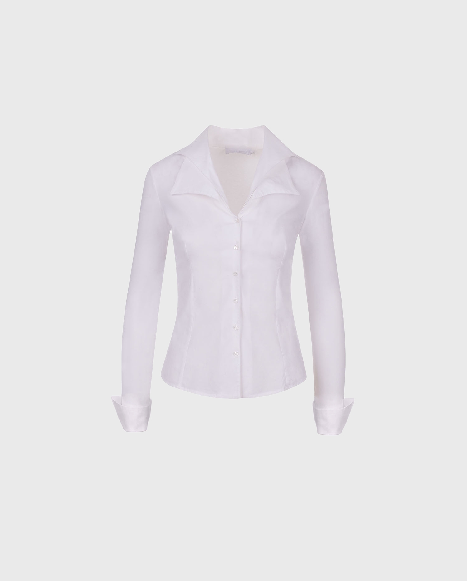 Explore the CHRISTIE White long sleeved double collared T-blouse from designer ANNE FONTAINE