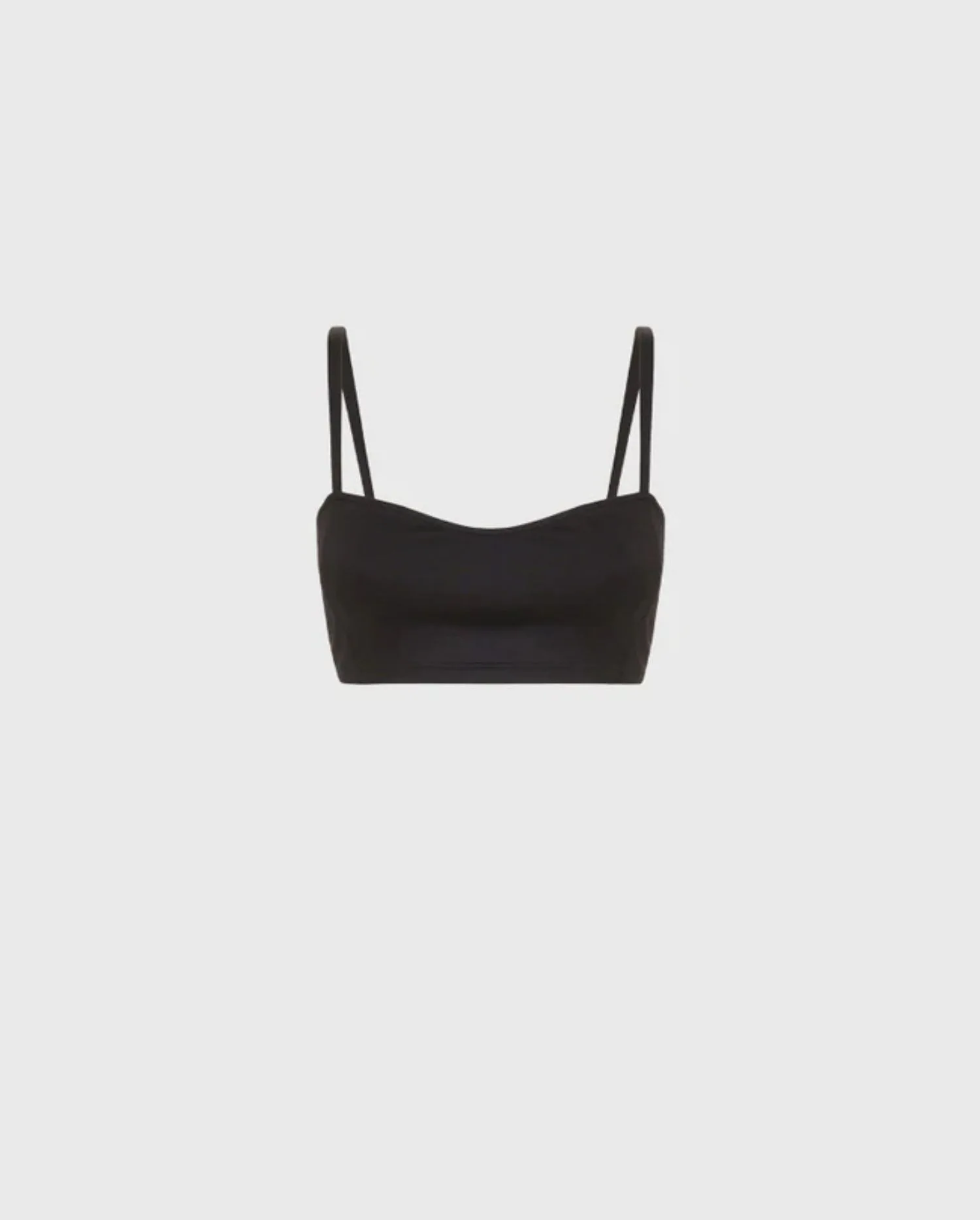 Discover the Delta Black Tactel Knit Bralette Top With Thin Straps by designer ANNE FONTAINE.