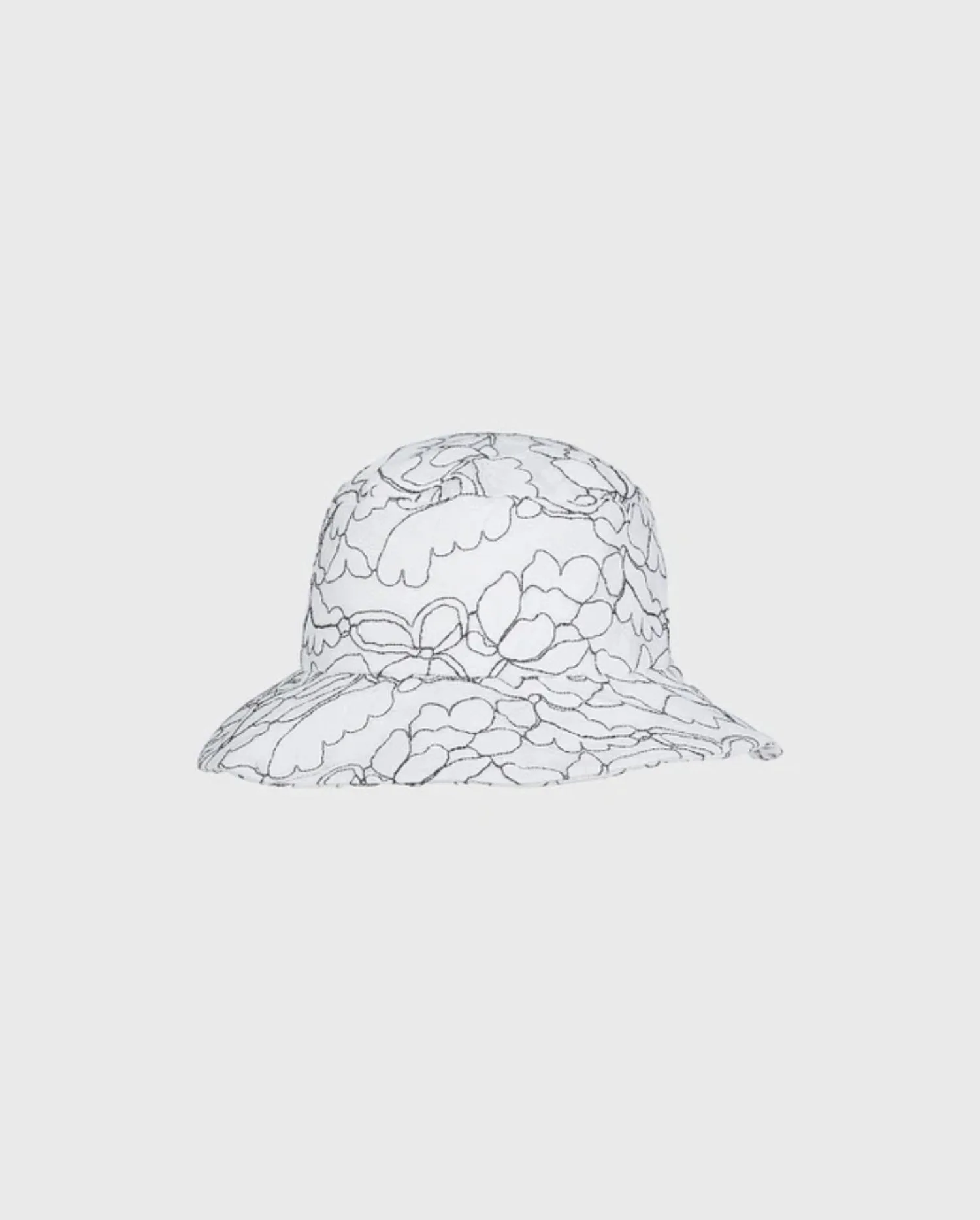 Discover the DORA White & Black Lace Embroidered Bucket Hat by designer ANNE FONTAINE.