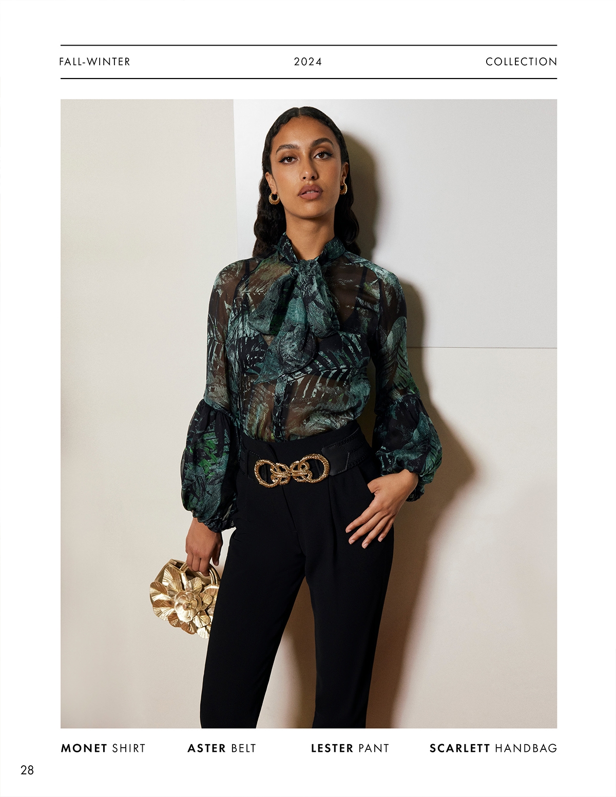 DISCOVER THE MONET SHIRT, ASTER BELT, LESTER PANT AND SCARLETT HANDBAG FROM DESIGNER ANNE FONTAINE