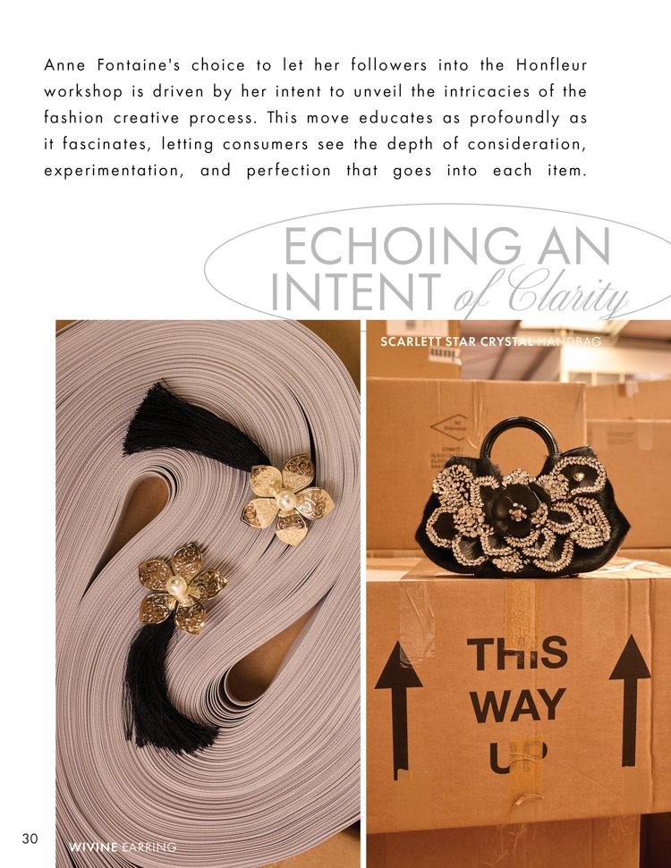 DISCOVER THE WIVINE EARRING AND SCARLETT STAR CRYSTAL HANDBAG FROM DESIGNER ANNE FONTAINE