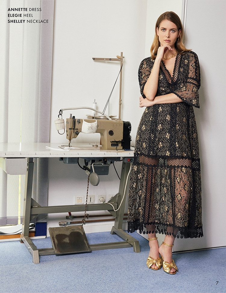 DISCOVER THE ANNETTE DRESS, ELEGIE HEEL, AND SHELLEY NECKLACE FROM DESIGNER ANNE FONTAINE