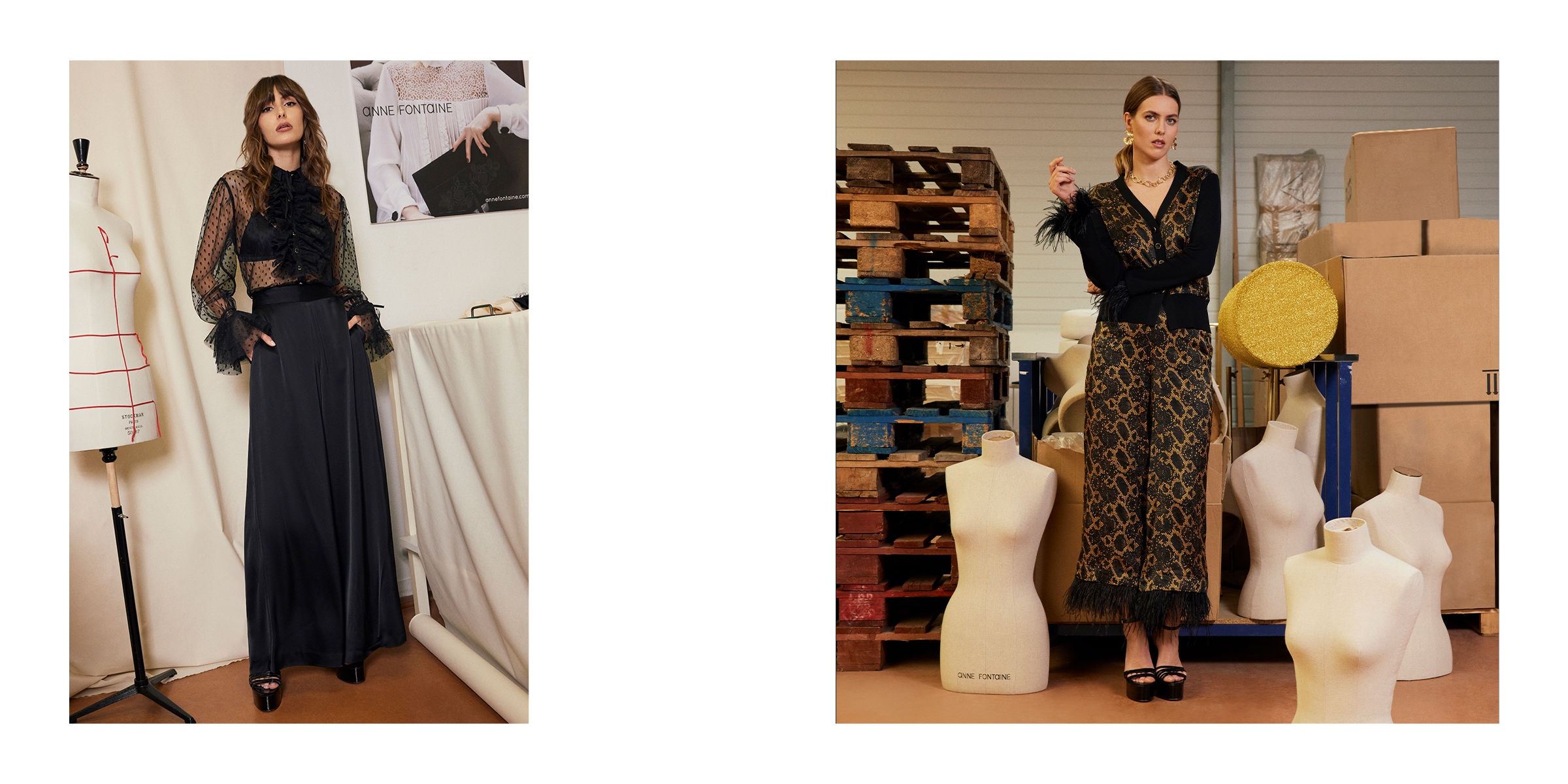 MODELS FEATURED IN ANNE FONTAINE DESIGNS IN WAREHOUSE