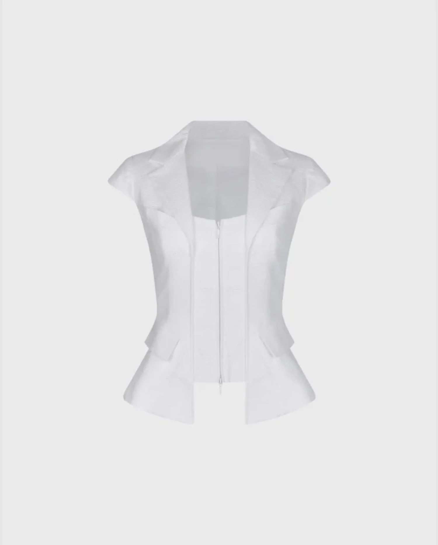 Discover the FEDRA White Structured Top With Attached Vest Detail by designer ANNE FONTAINE.