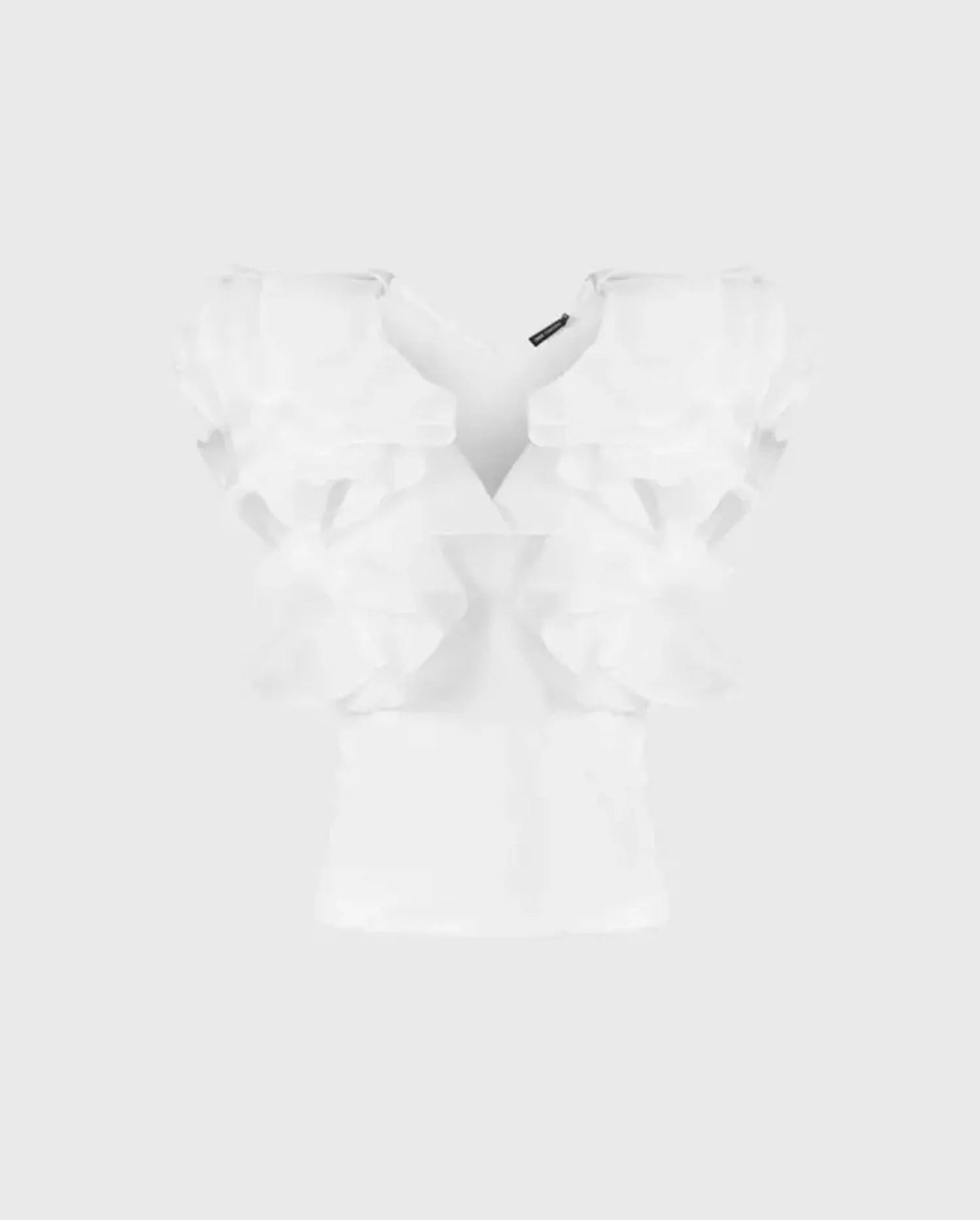 Discover the Natalena White Pima Jersey Shirt With Flounced Organza Sleeves by designer ANNE FONTAINE
