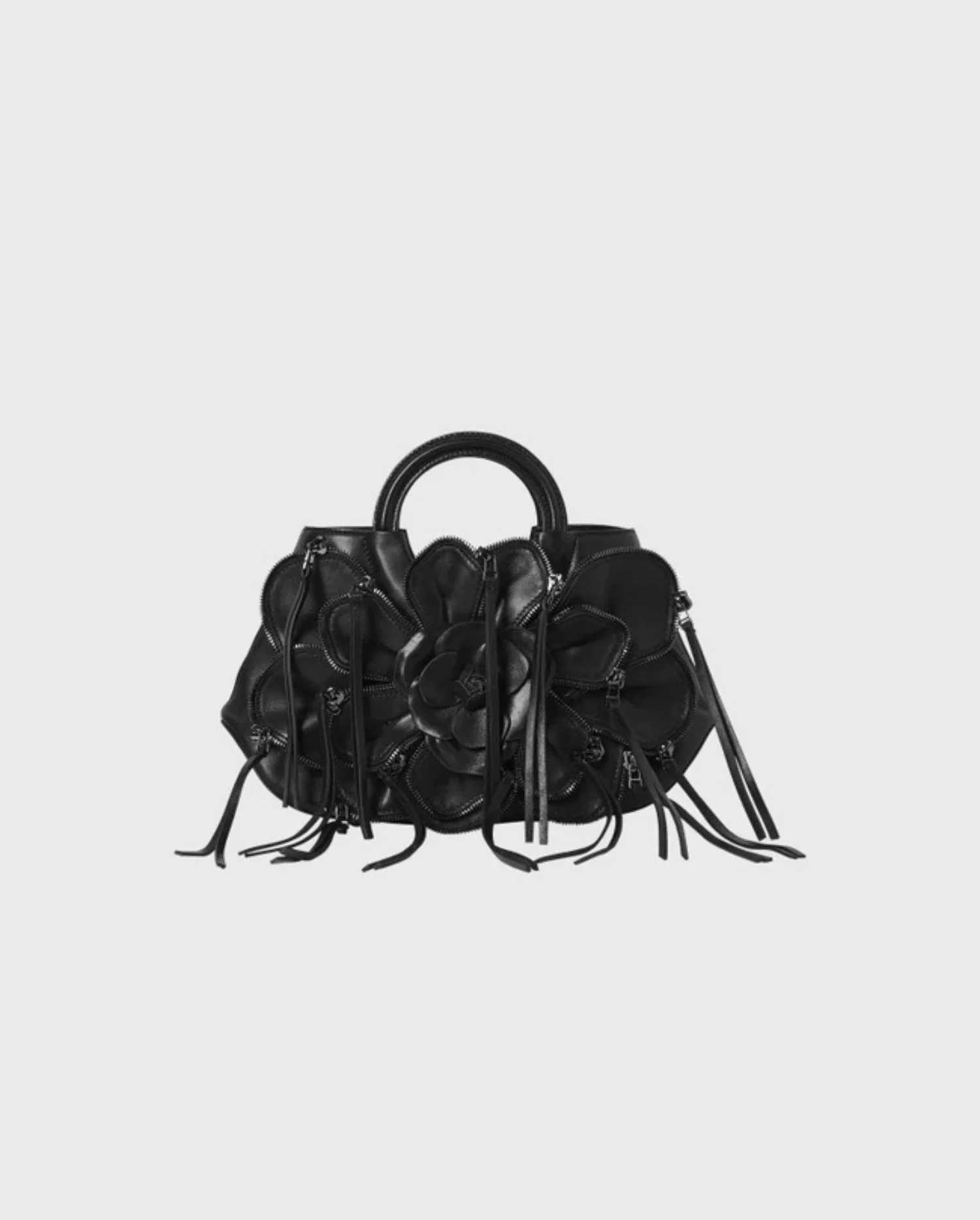 Discover the SCARLETT B ROCK Black Anne Fontaine Signature Floral Handbag by designer ANNE FONTAINE