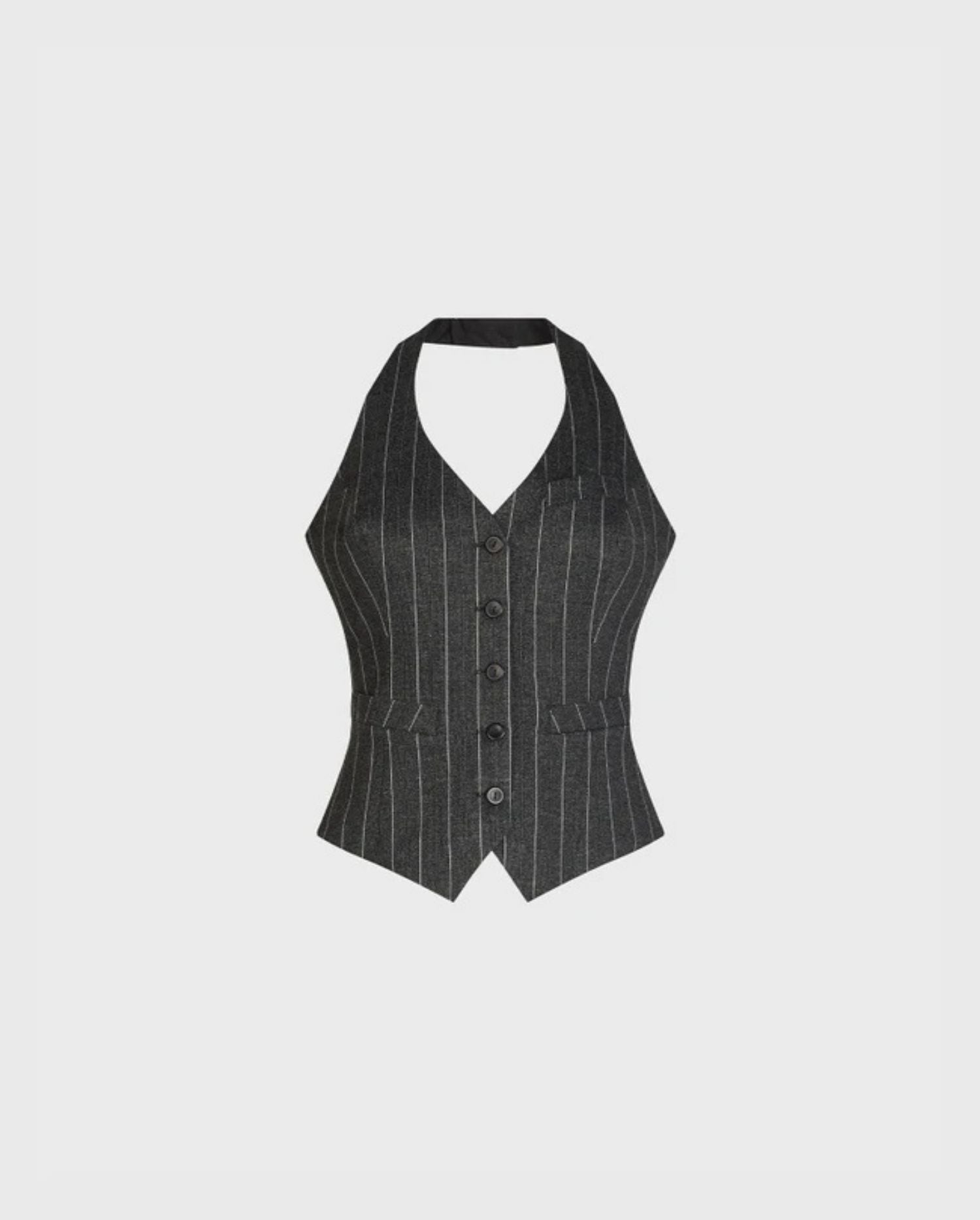 Discover the Sir Dark Grey Pinstripe Vest With Classic Button Front by designer ANNE FONTAINE