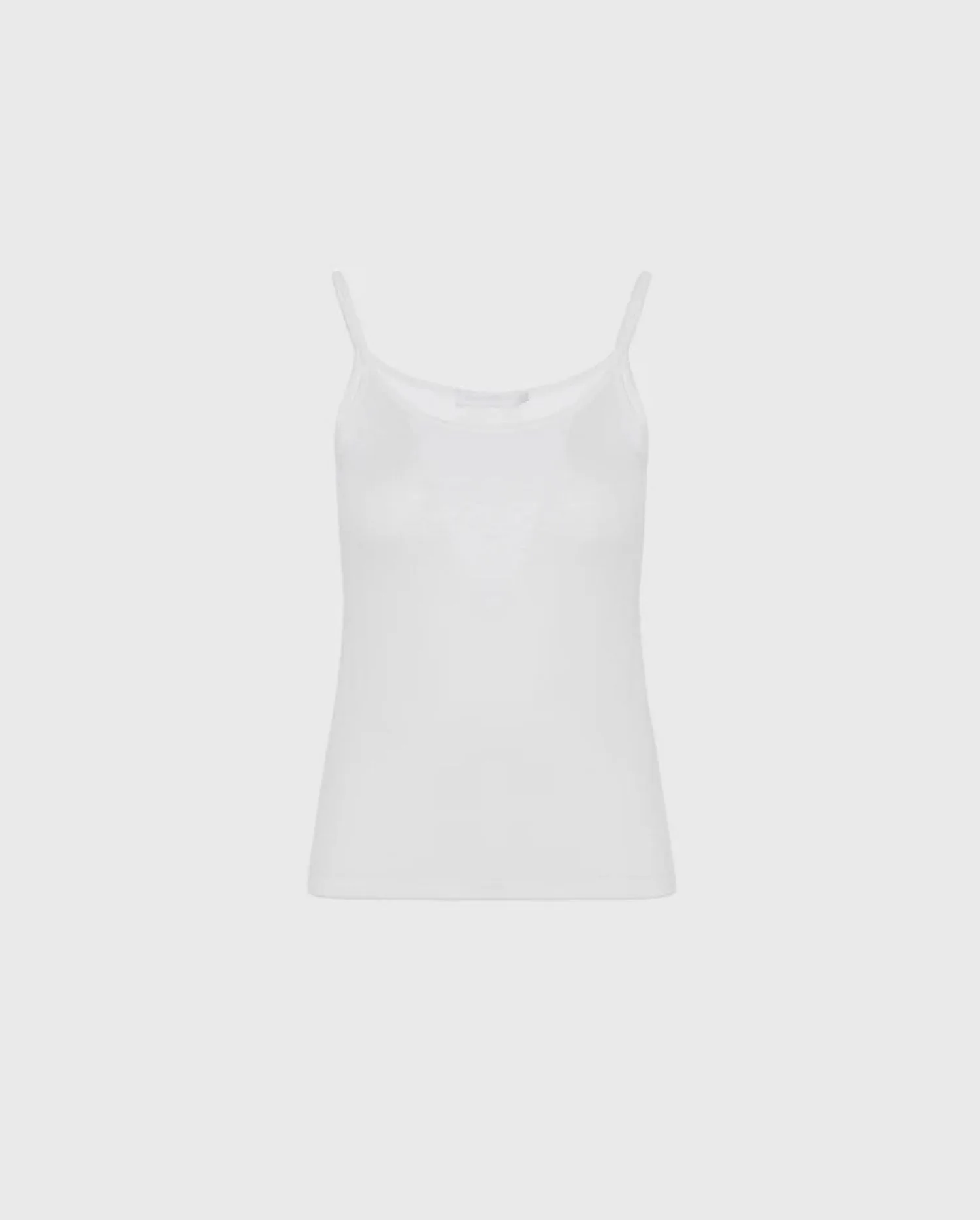Discover the Cintia Silver Grey Designer Tactel Tank Top With Spaghetti Straps by designer ANNE FONTAINE