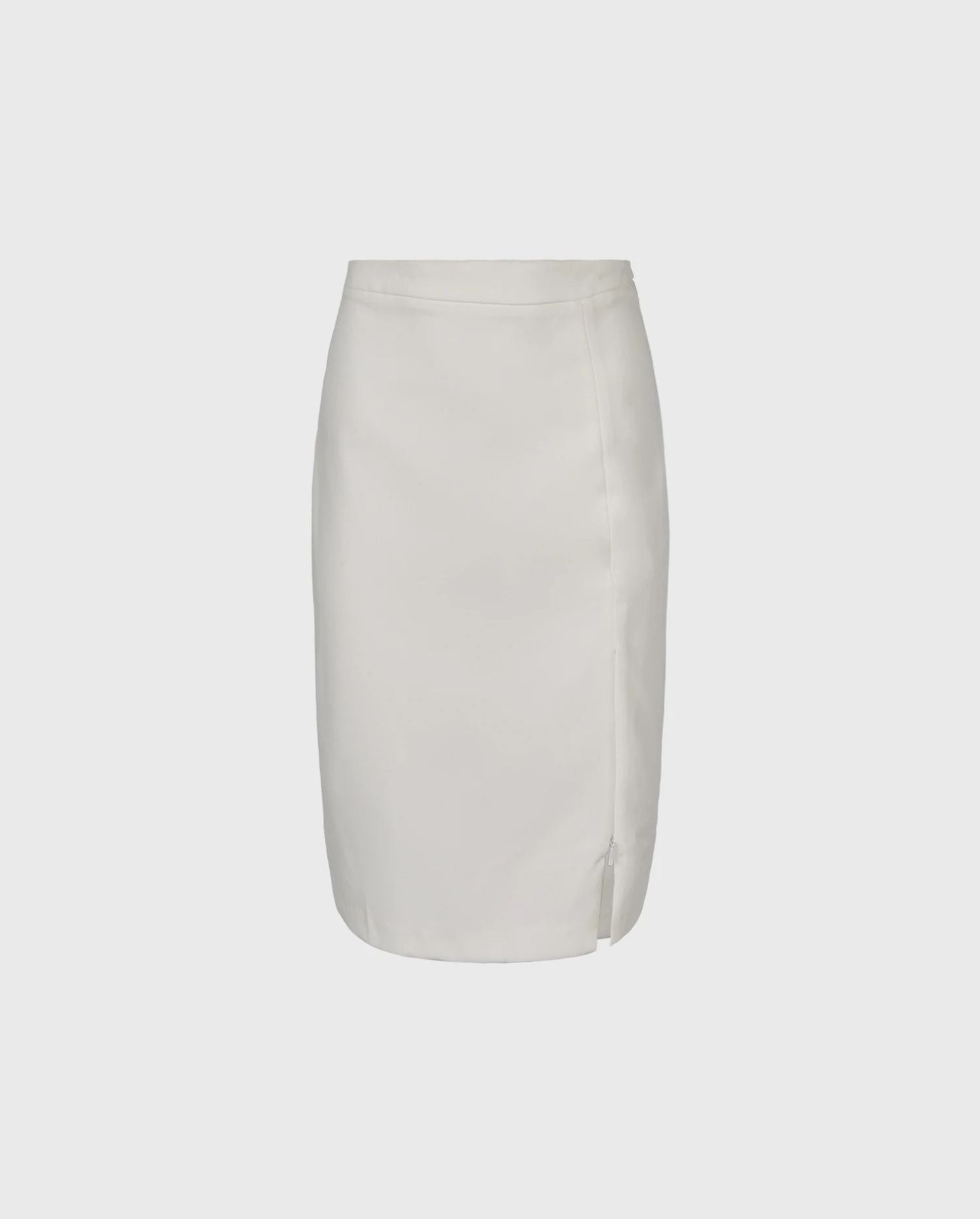 Discover the Abella White Straight Line Pencil Skirt With Side Zipper from designer Anne Fontaine