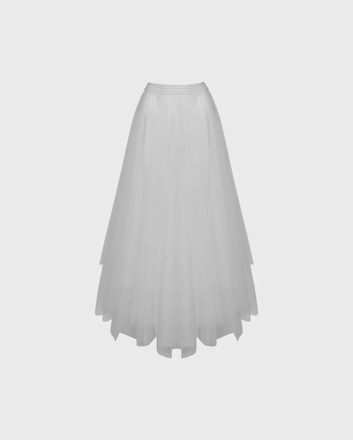 Discover the PANACHE White Sheer Net Skirt With Elastic Waistband by designer ANNE FONTAINE