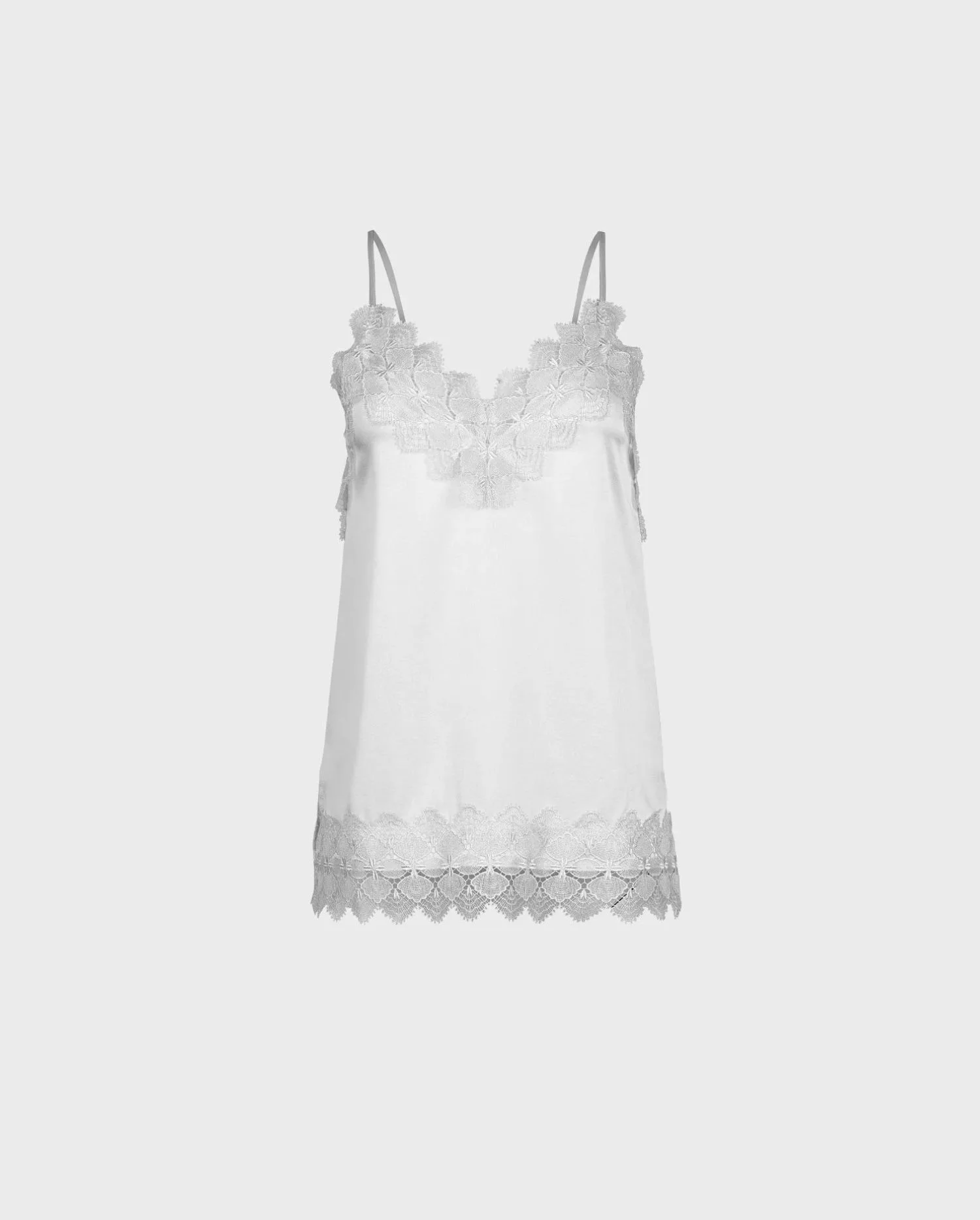 Discover the AGAVE Silk Camisole With Lace Appliqué Trims  from designer ANNE FONTAINE