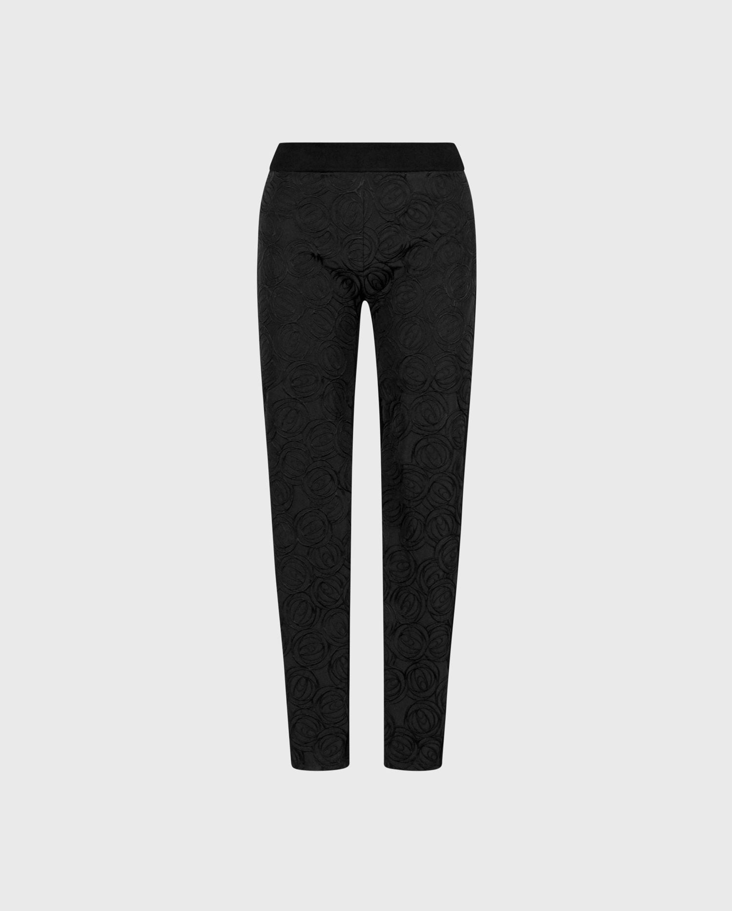 Comfort and luxury coincide with the AIKO black floral and milano knit leggings