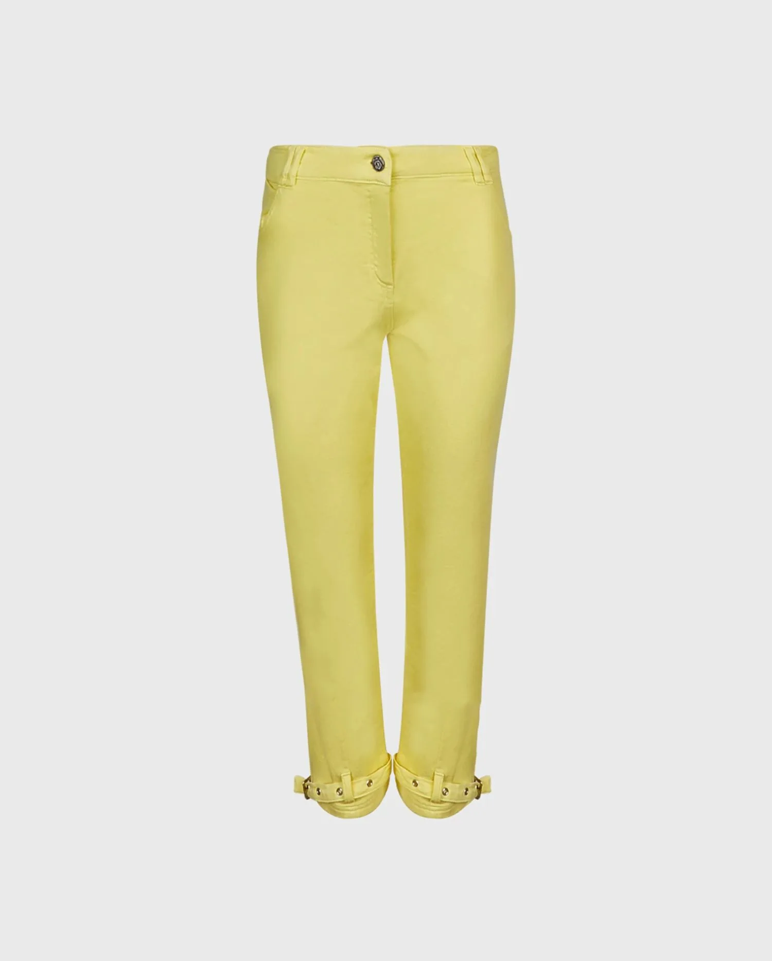 Discover the ANCOLIE Yellow Loose Fitting Denim Pant With Cinched Ankles by designer ANNE FONTAINE