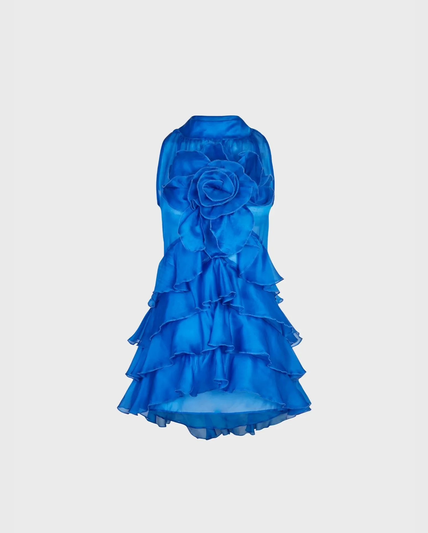 Discover the Aubrey Blue Sleeveless Blouse in Layered Silk Organza from designer ANNE FONTAINE