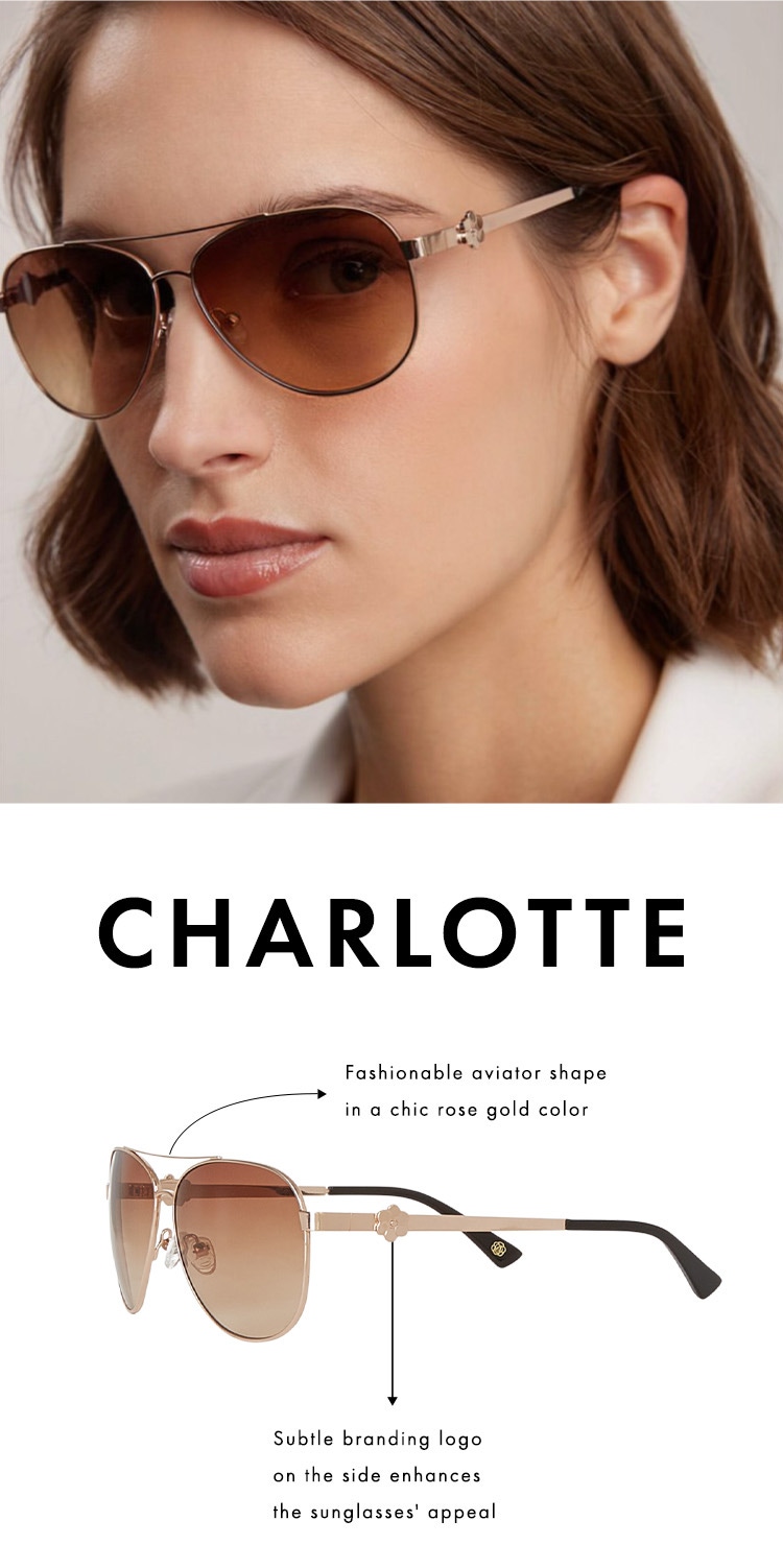 Discover the CHARLOTTE Rose Gold Aviator Sunglasses from designer ANNE FONTAINE